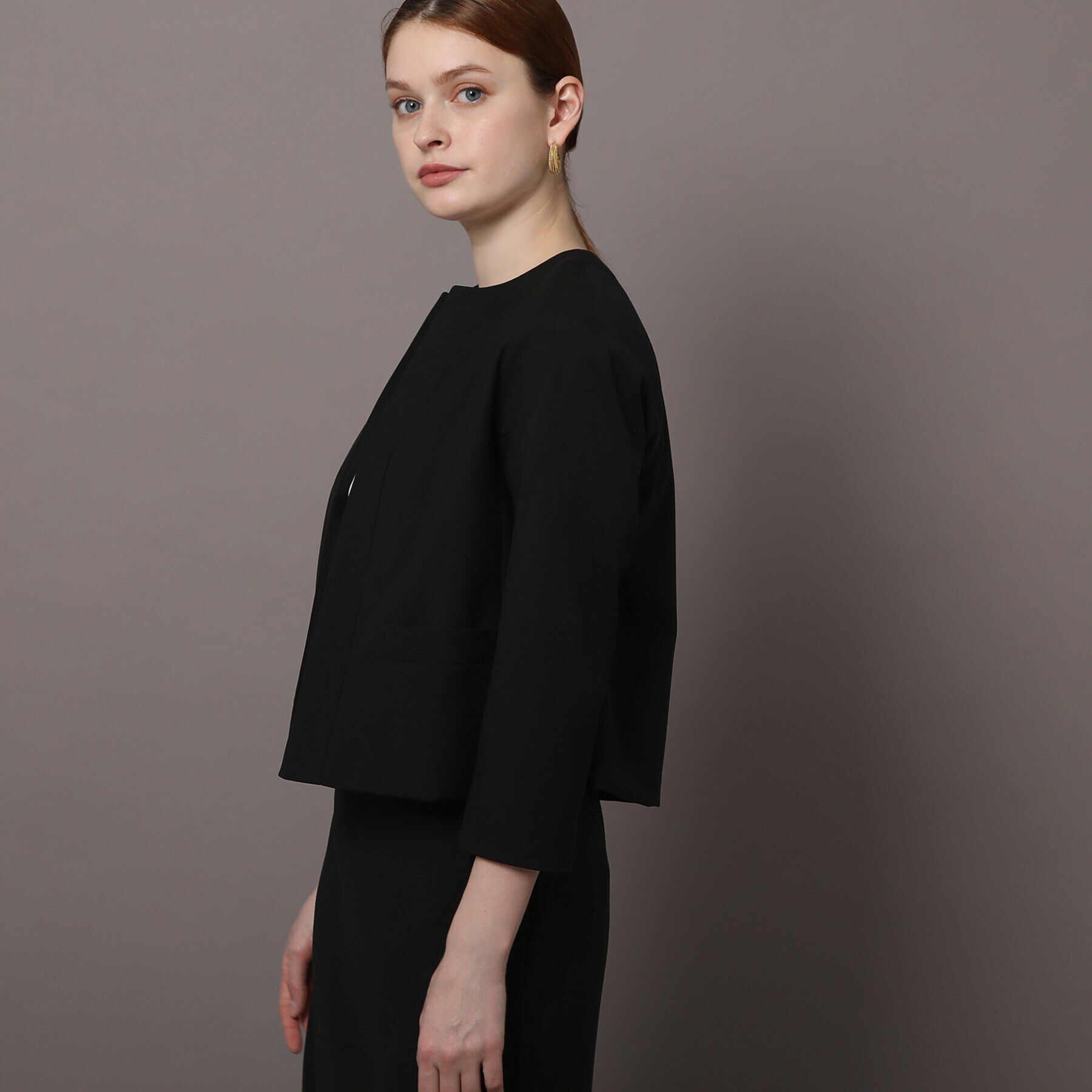 DRESSTERIOR「【セットアップ可】ブラックフォーマルジャケット」|ノーカラージャケット|