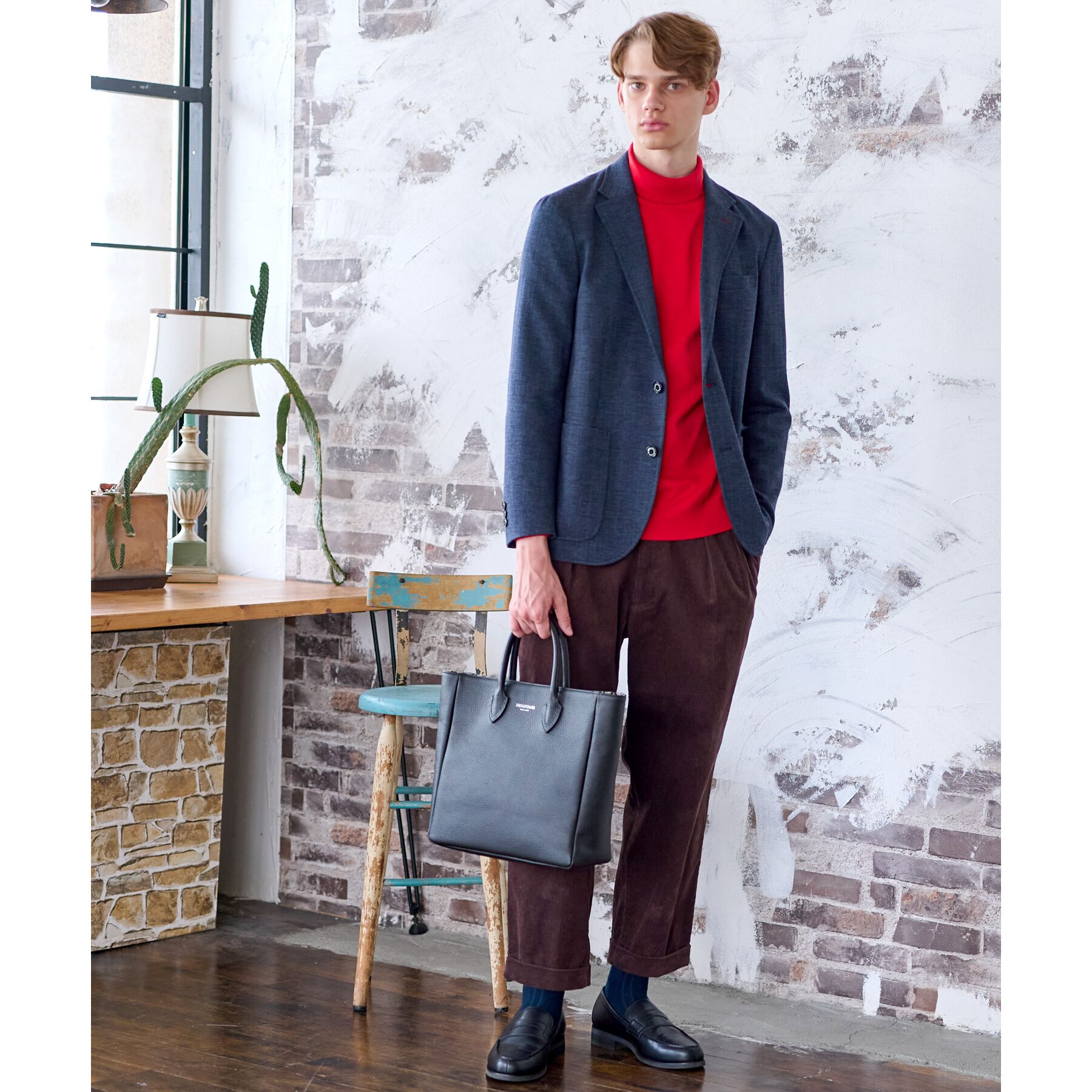 DRESSTERIOR「スクエアシュリンクレザー トートバッグ」|トートバッグ|