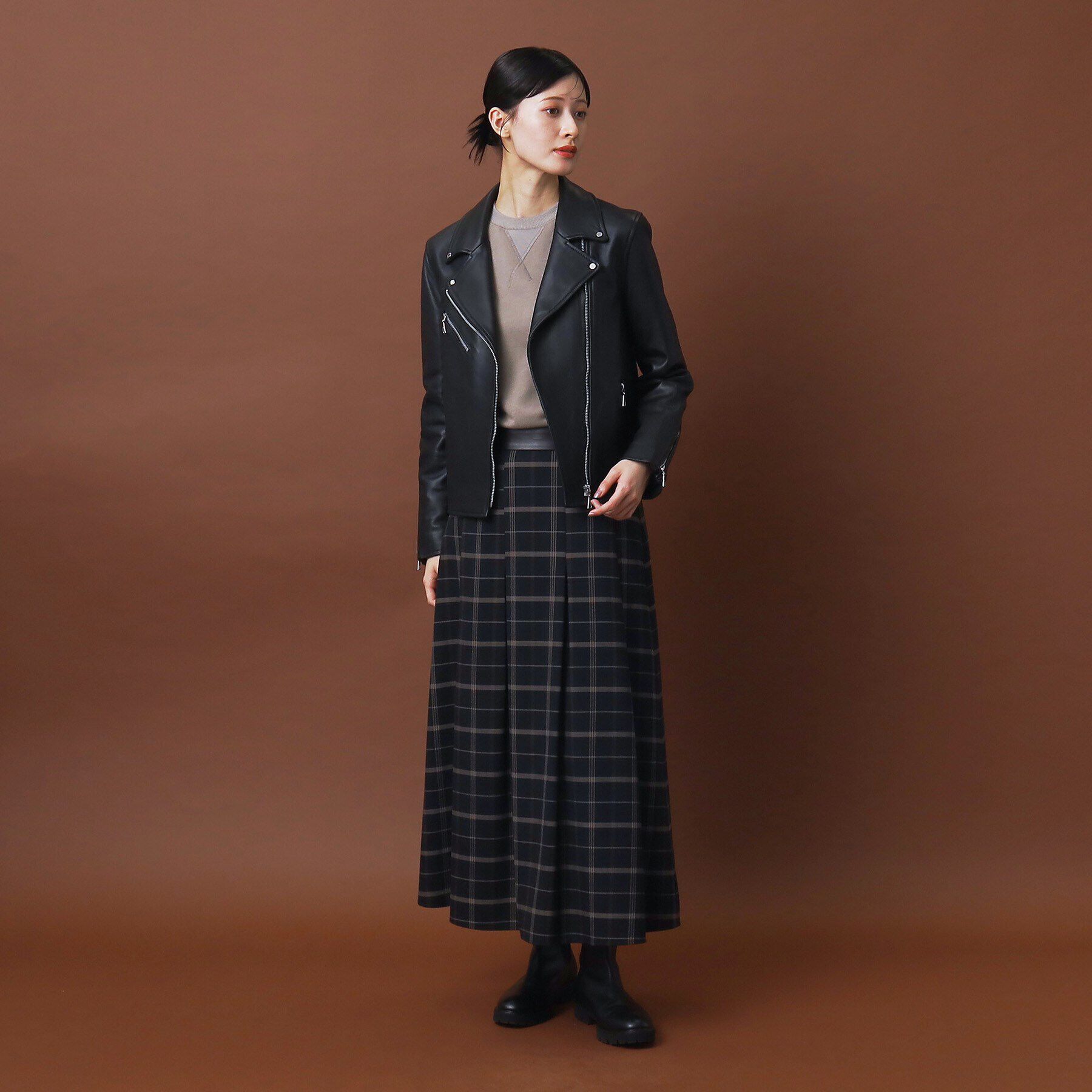 DRESSTERIOR「【本革】ラムレザーライダースジャケット」|ライダースジャケット|