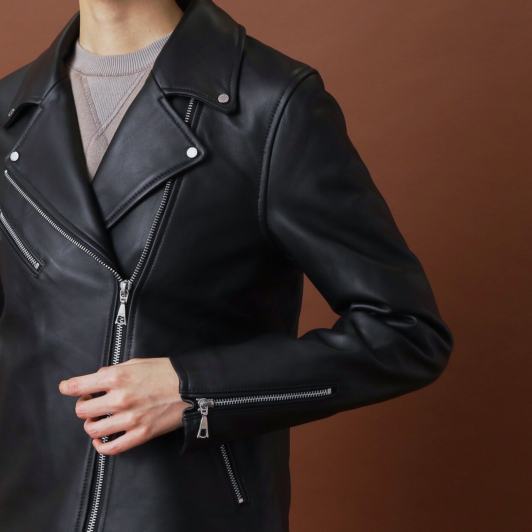 DRESSTERIOR「【本革】ラムレザーライダースジャケット」|ライダースジャケット|