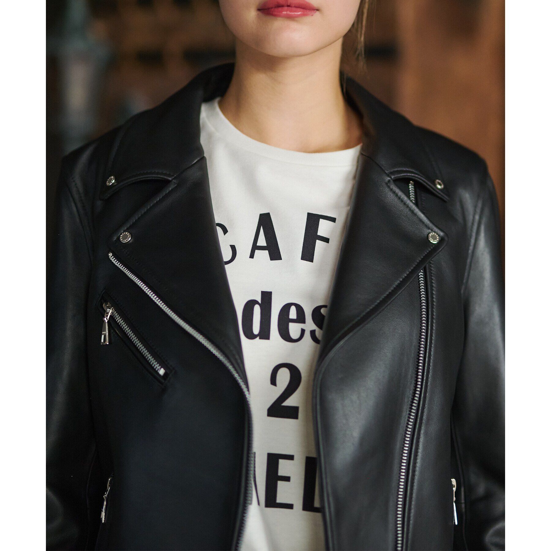 DRESSTERIOR「【本革】ラムレザーライダースジャケット」|ライダースジャケット|