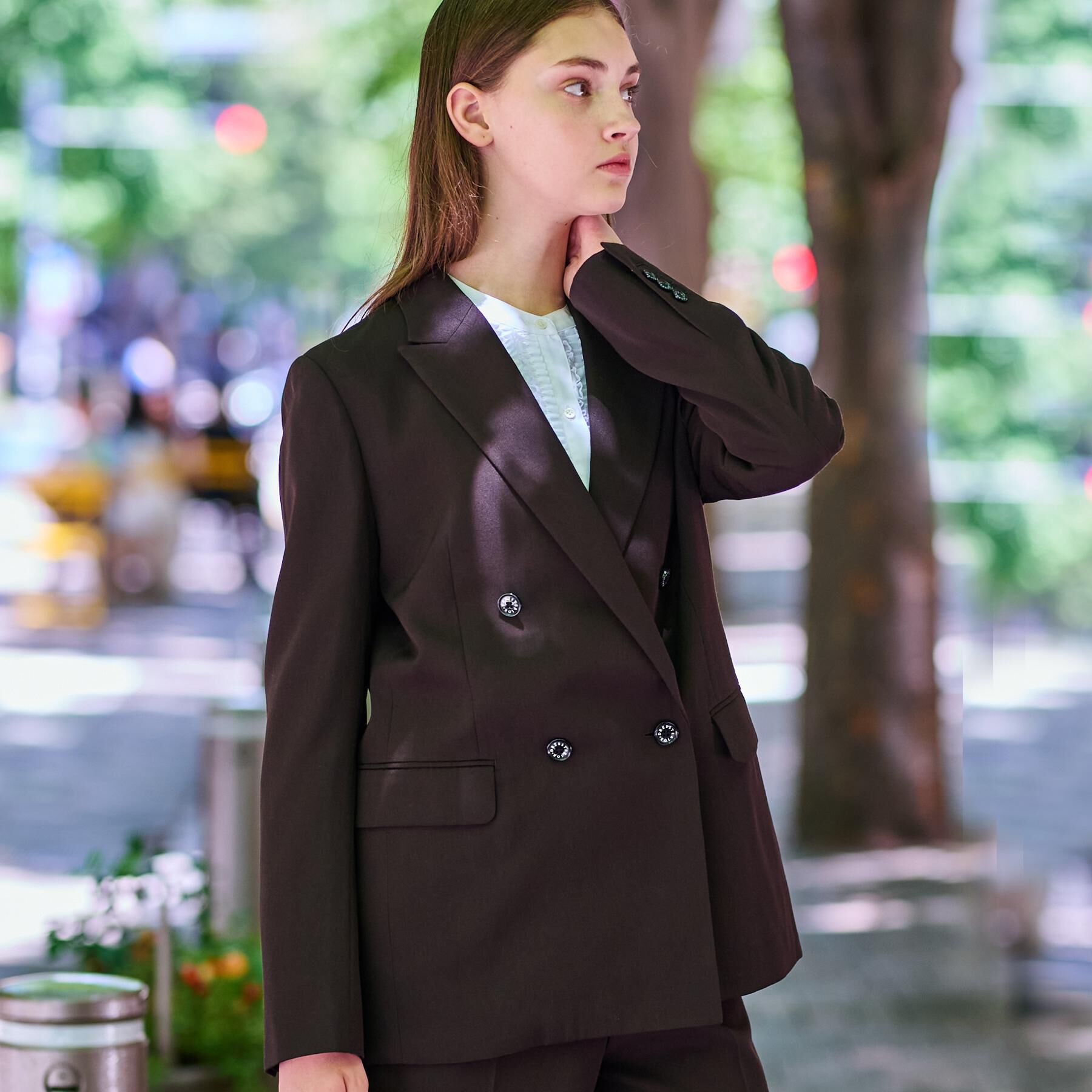 DRESSTERIOR「【セットアップ可/オンオフ】ウールビスコースカルゼジャケット」|テーラードジャケット|