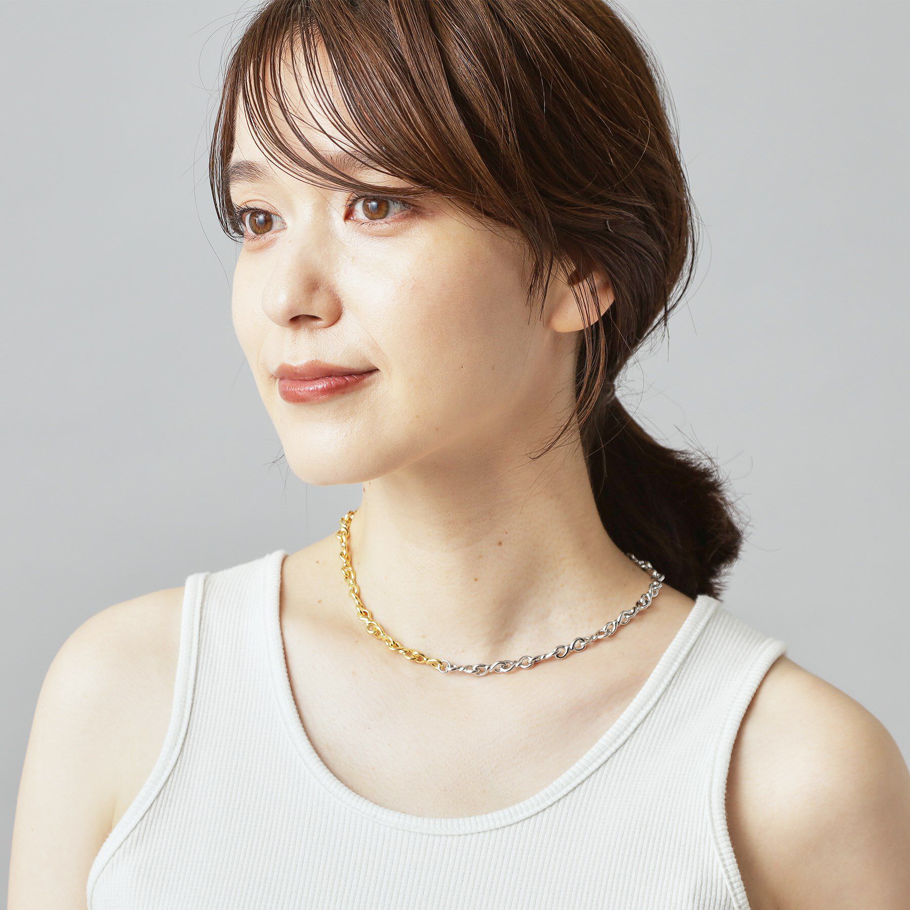 DRESSTERIOR「バイカラーチェーンネックレス」|ネックレス|