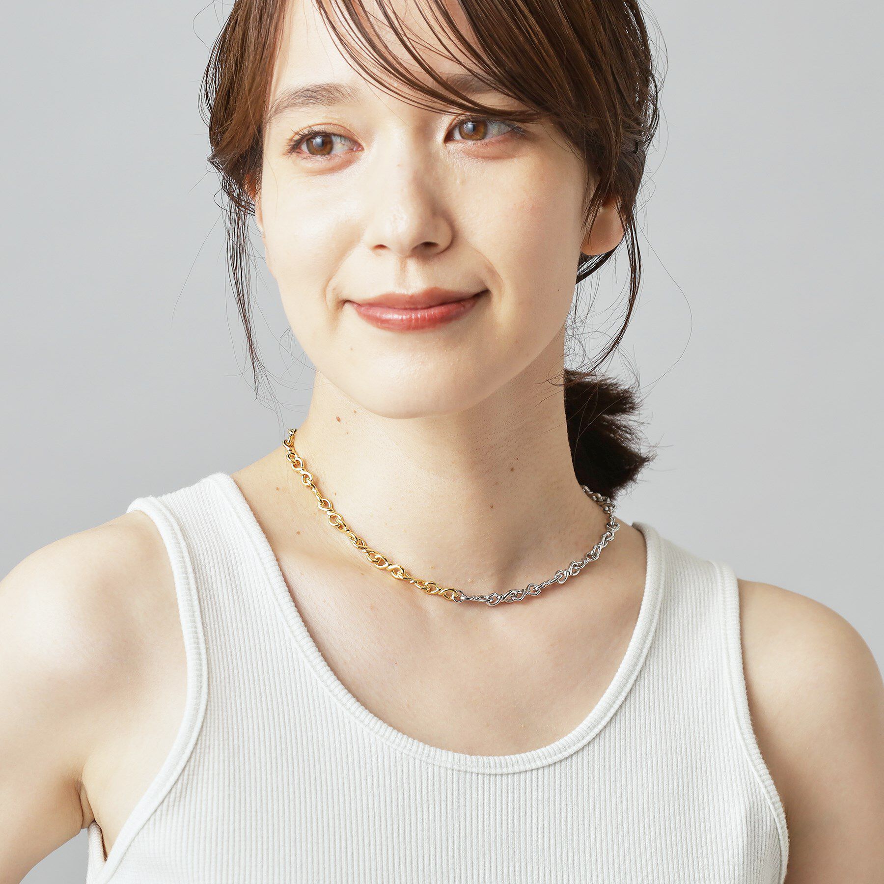 DRESSTERIOR「バイカラーチェーンネックレス」|ネックレス|