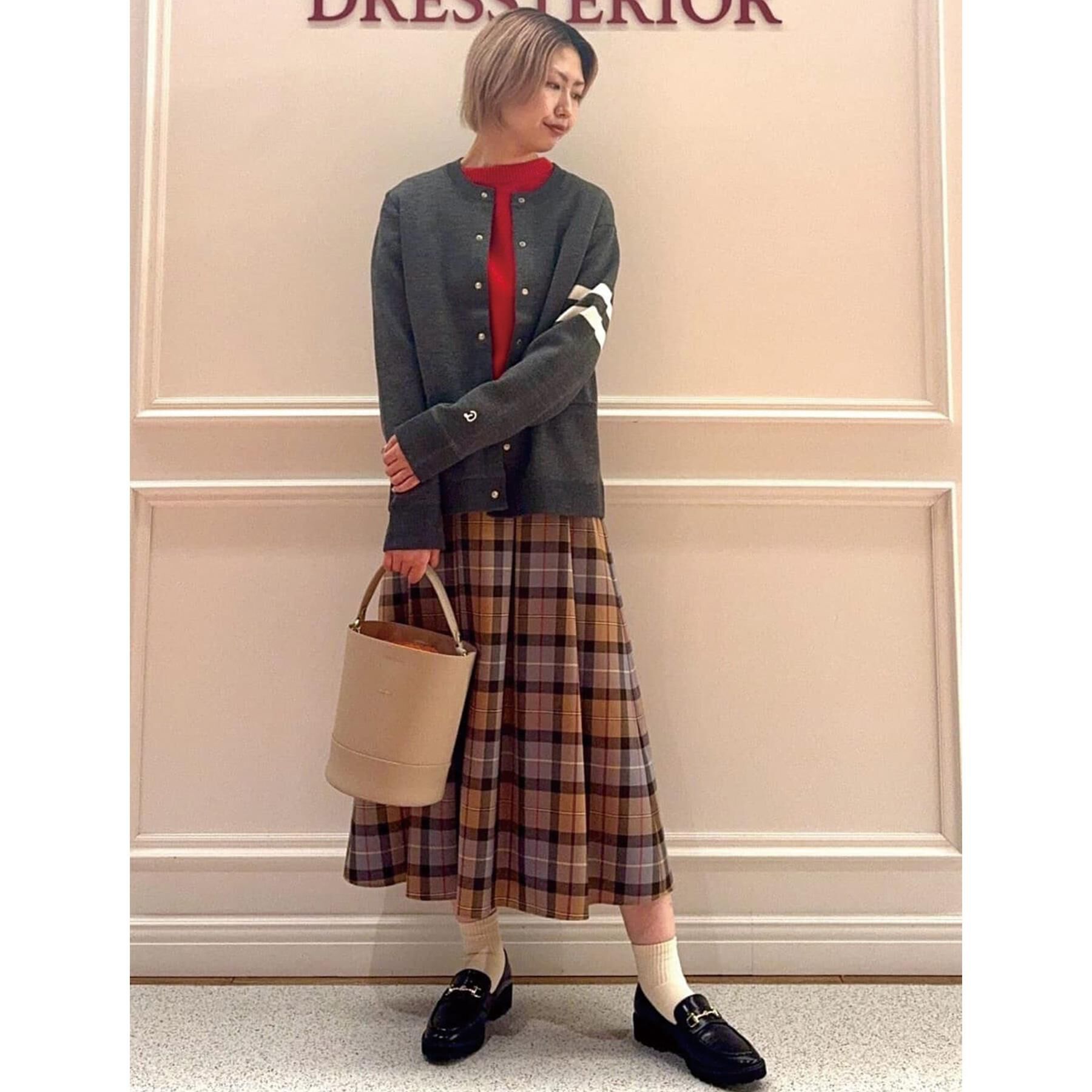 DRESSTERIOR「チェックタックソフトプリーツスカート」|スカート|