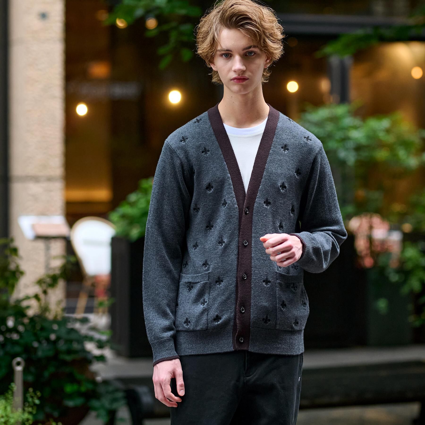 DRESSTERIOR「エンブロイダリー ニットカーディガン」|カーディガン|