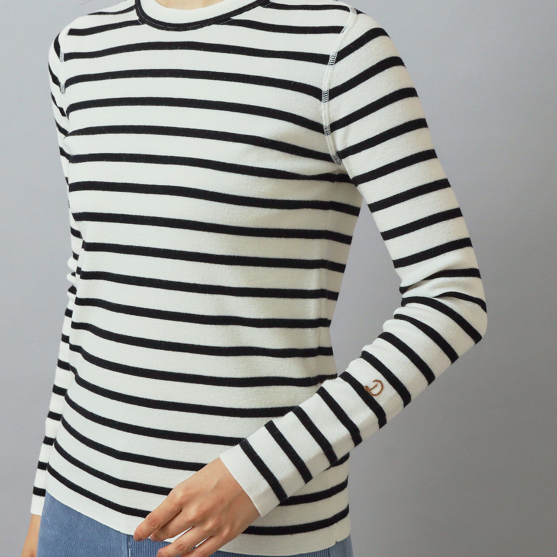 DRESSTERIOR「ストレッチフルニードルボーダーニット」|ニット・セーター|