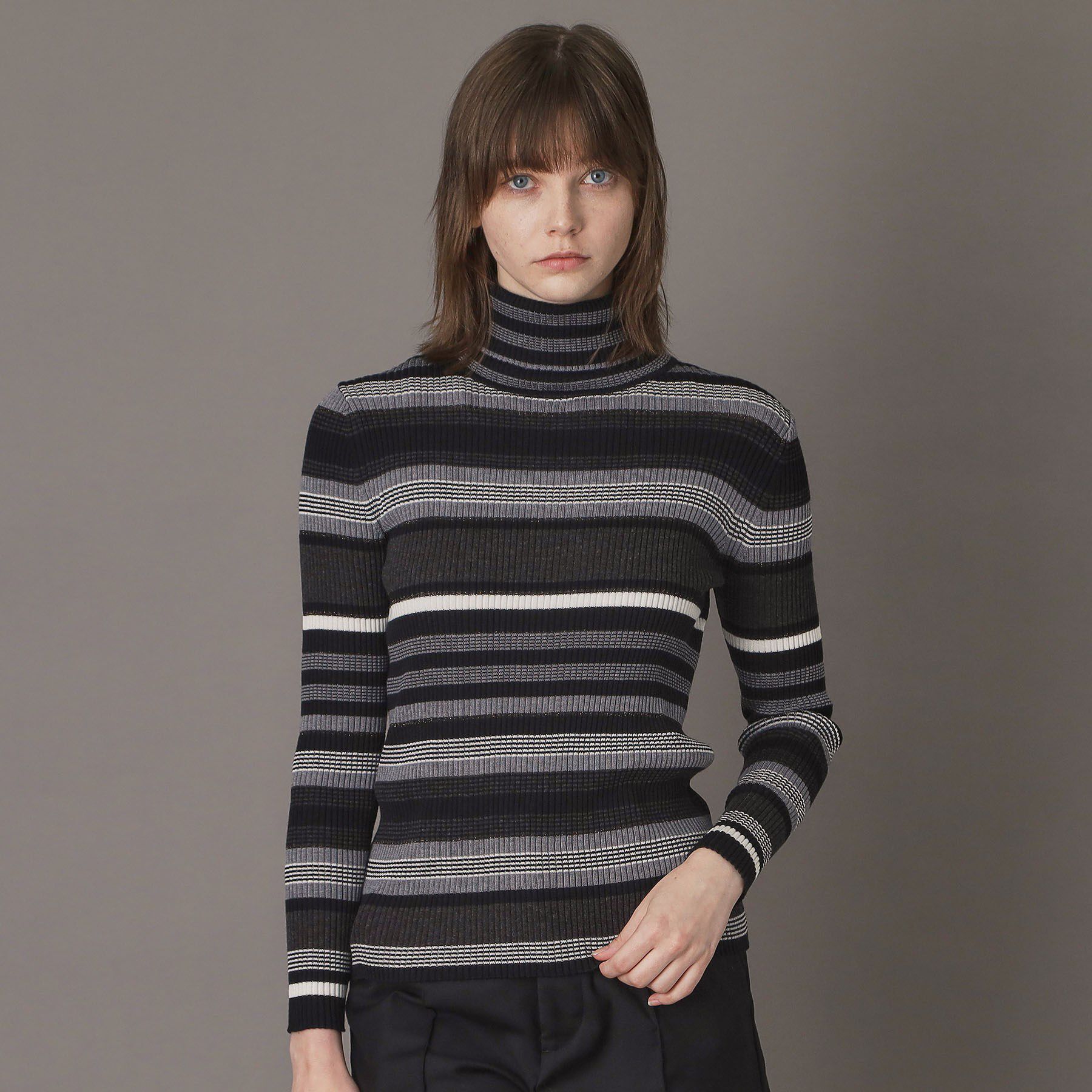 DRESSTERIOR「シルクブレンドメリノウールリブプルオーバー」|ニット・セーター|