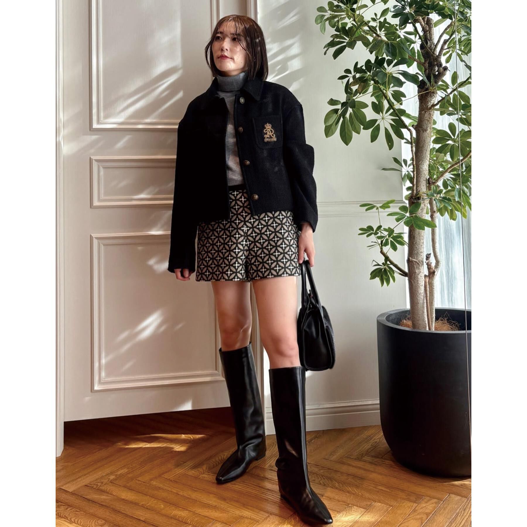 DRESSTERIOR「エンブレムショートブルゾン」|ブルゾン・スタジャン|