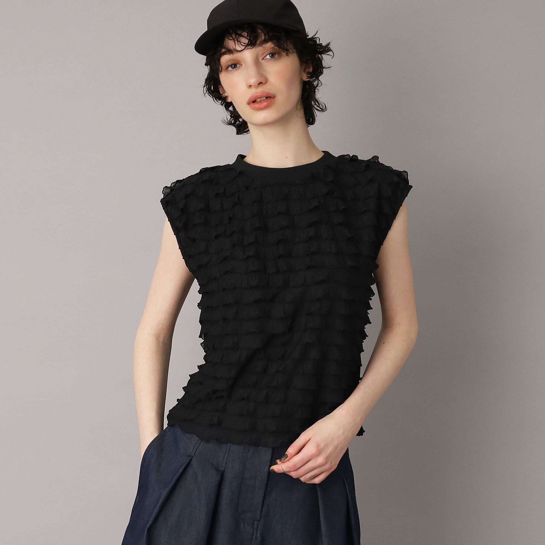 DRESSTERIOR「PROVOKE（プロヴォーク）【別注】フリルフレンチスリーブトップス」|Tシャツ・カットソー|