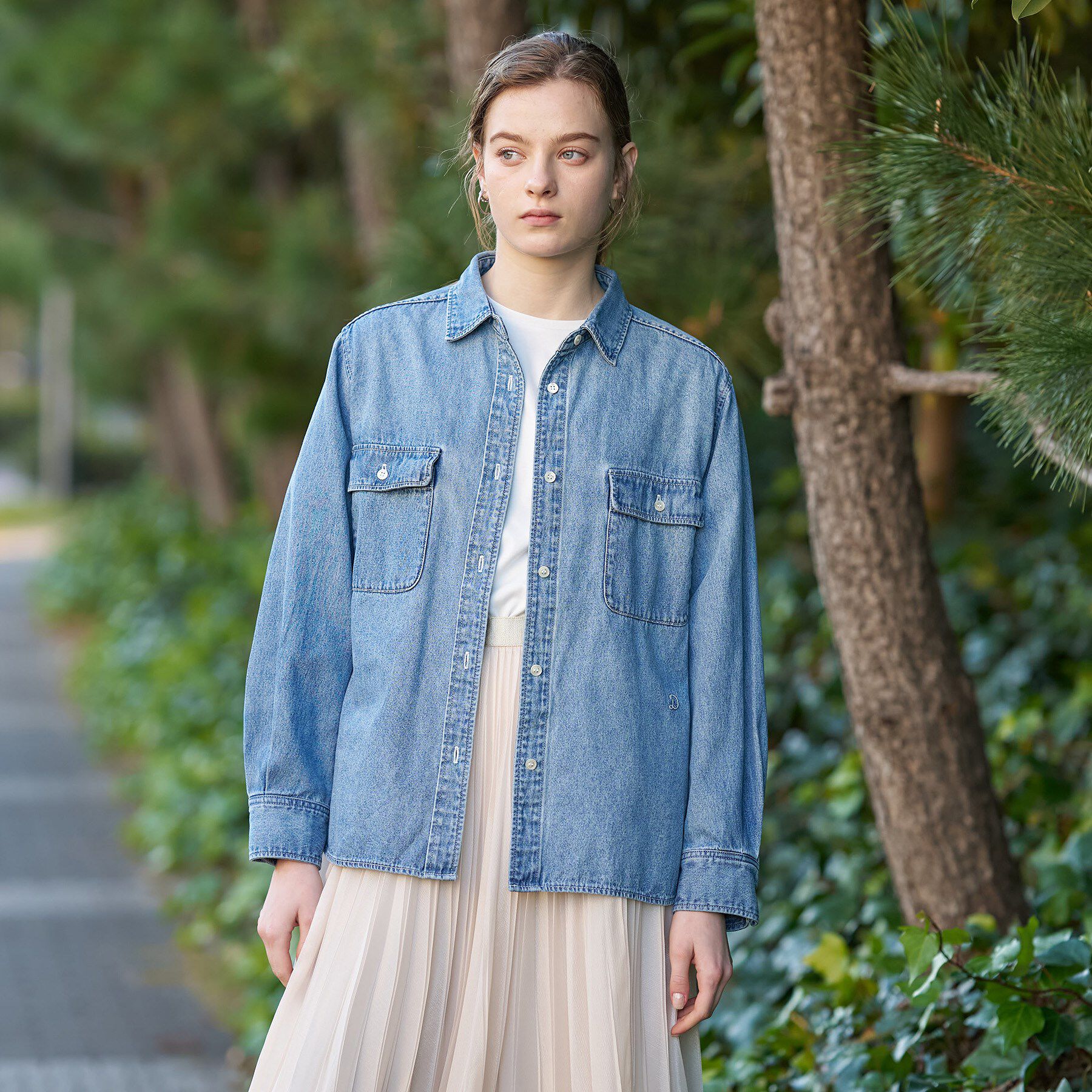 DRESSTERIOR「【ウォッシャブル】ライトオンスデニムシャツ」|シャツ・ブラウス|