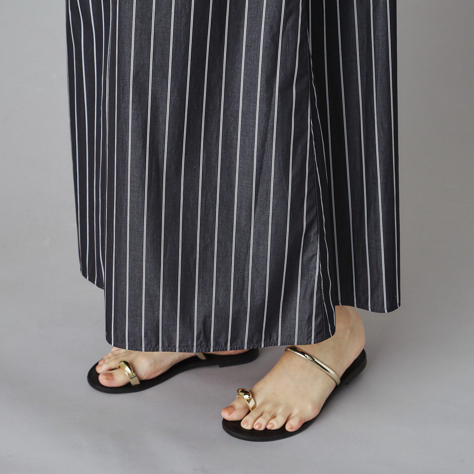 DRESSTERIOR「TICCA（ティッカ）テント半袖ストライプシャツワンピース」|ワンピース|