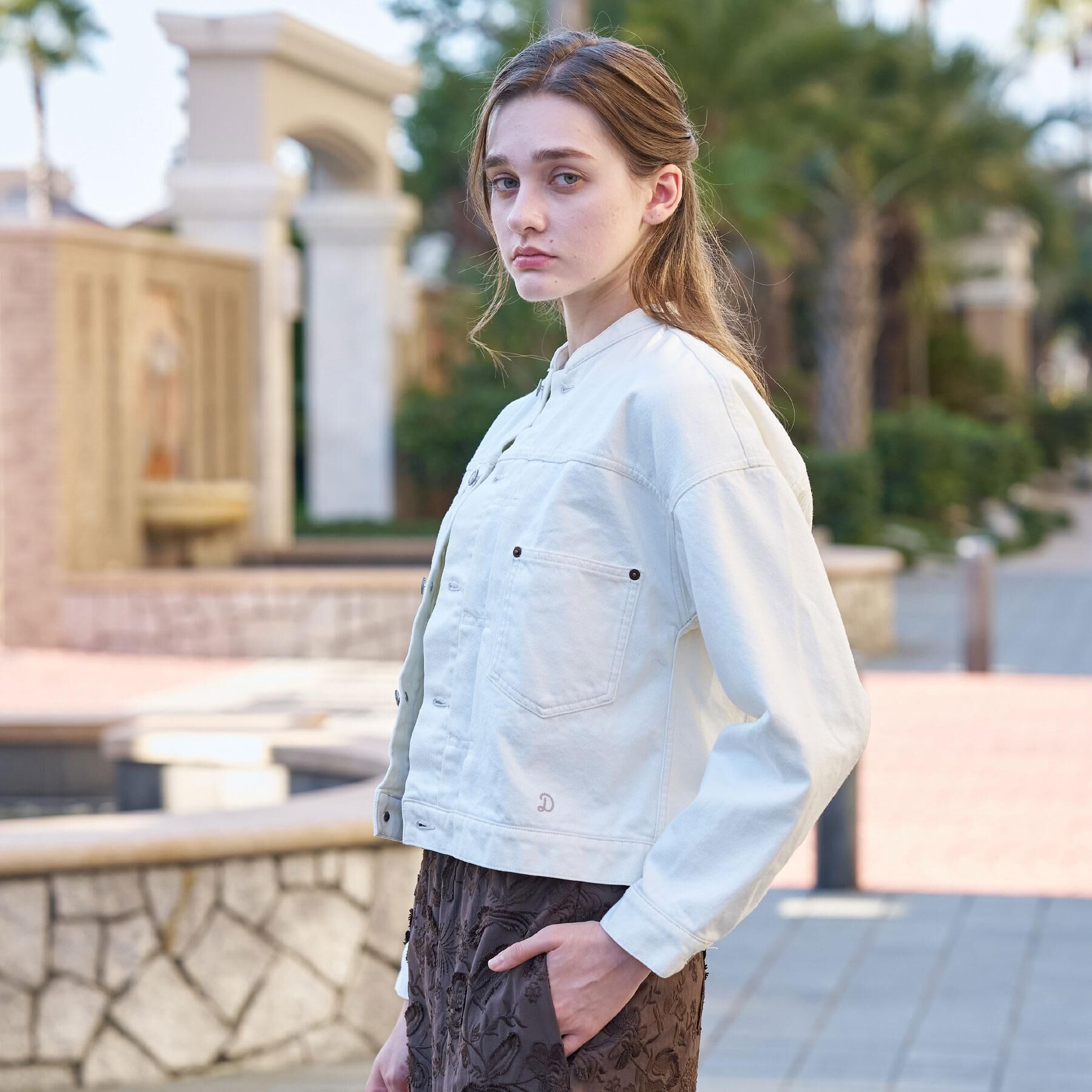 DRESSTERIOR「【ウォッシャブル】バンドカラー ホワイトＧジャン」|デニムジャケット|