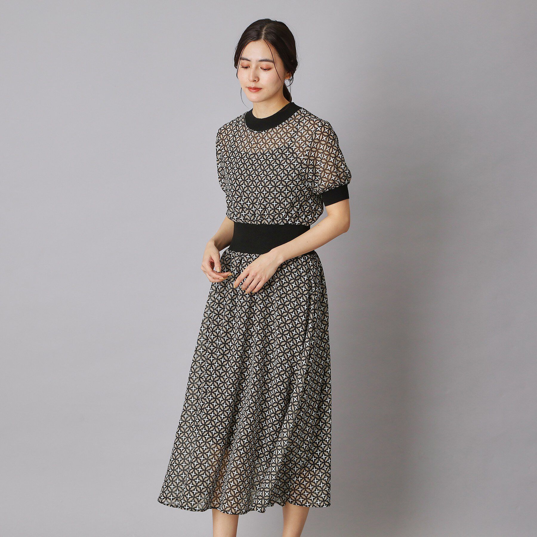 DRESSTERIOR「【大人MUSE5月号掲載/ウォッシャブル】オーバーラップサークル シアードレス」|ワンピース|