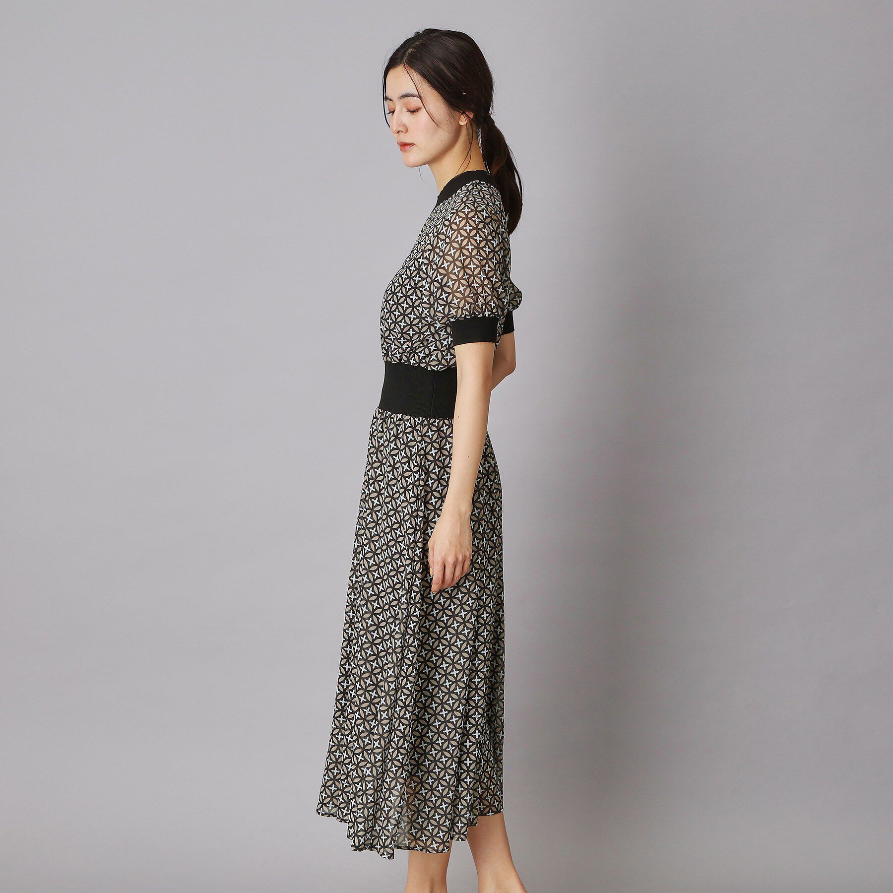 DRESSTERIOR「【大人MUSE5月号掲載/ウォッシャブル】オーバーラップサークル シアードレス」|ワンピース|