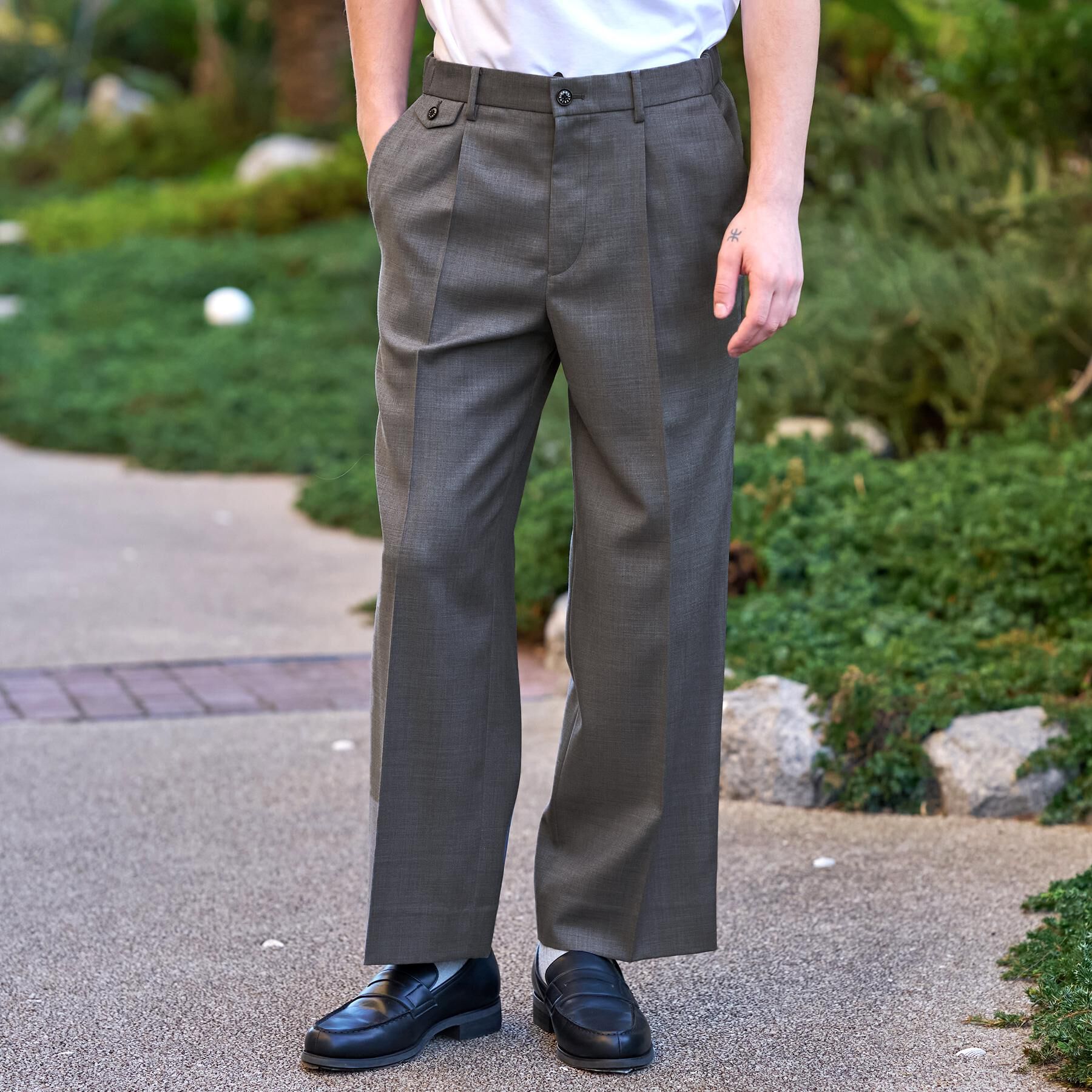 DRESSTERIOR「【家庭洗濯可】ウォッシャブル サイドゴア ワンタックワイドパンツ」|その他|