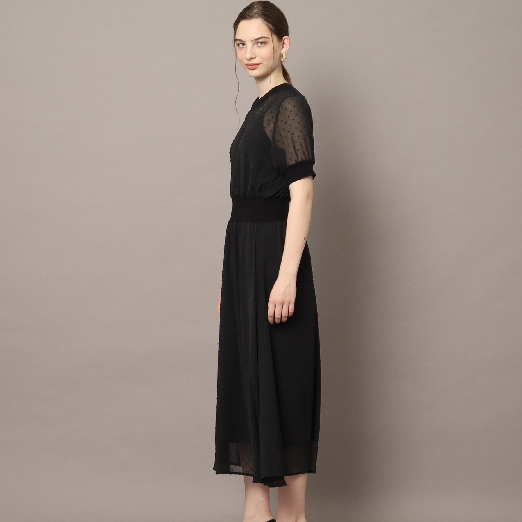 DRESSTERIOR「【大人MUSE5月号掲載/ウォッシャブル】ドットカットジャガードドレス」|ワンピース|