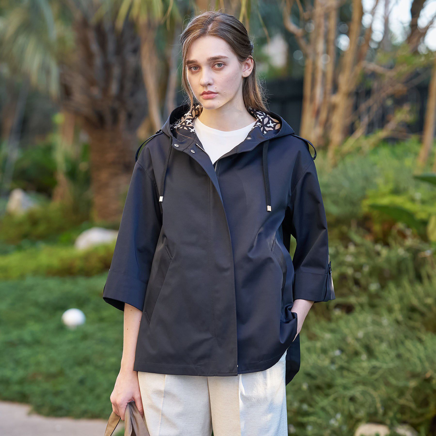 DRESSTERIOR「【ウォッシャブル/撥水素材】Ａライン ショートモッズコート」|ブルゾン・スタジャン|ネイビー(094)