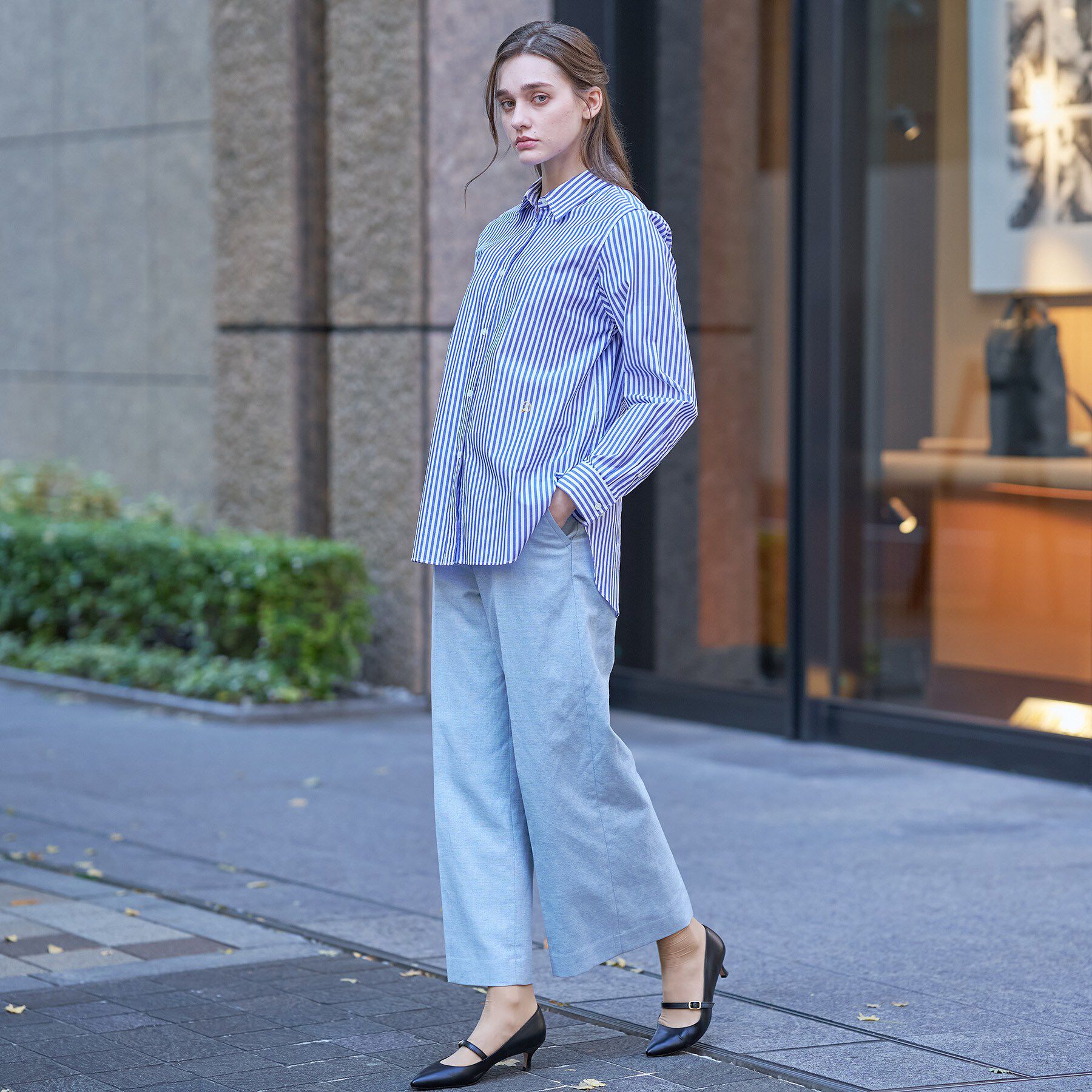 DRESSTERIOR「オーバーシルエットストライプシャツ」|シャツ・ブラウス|