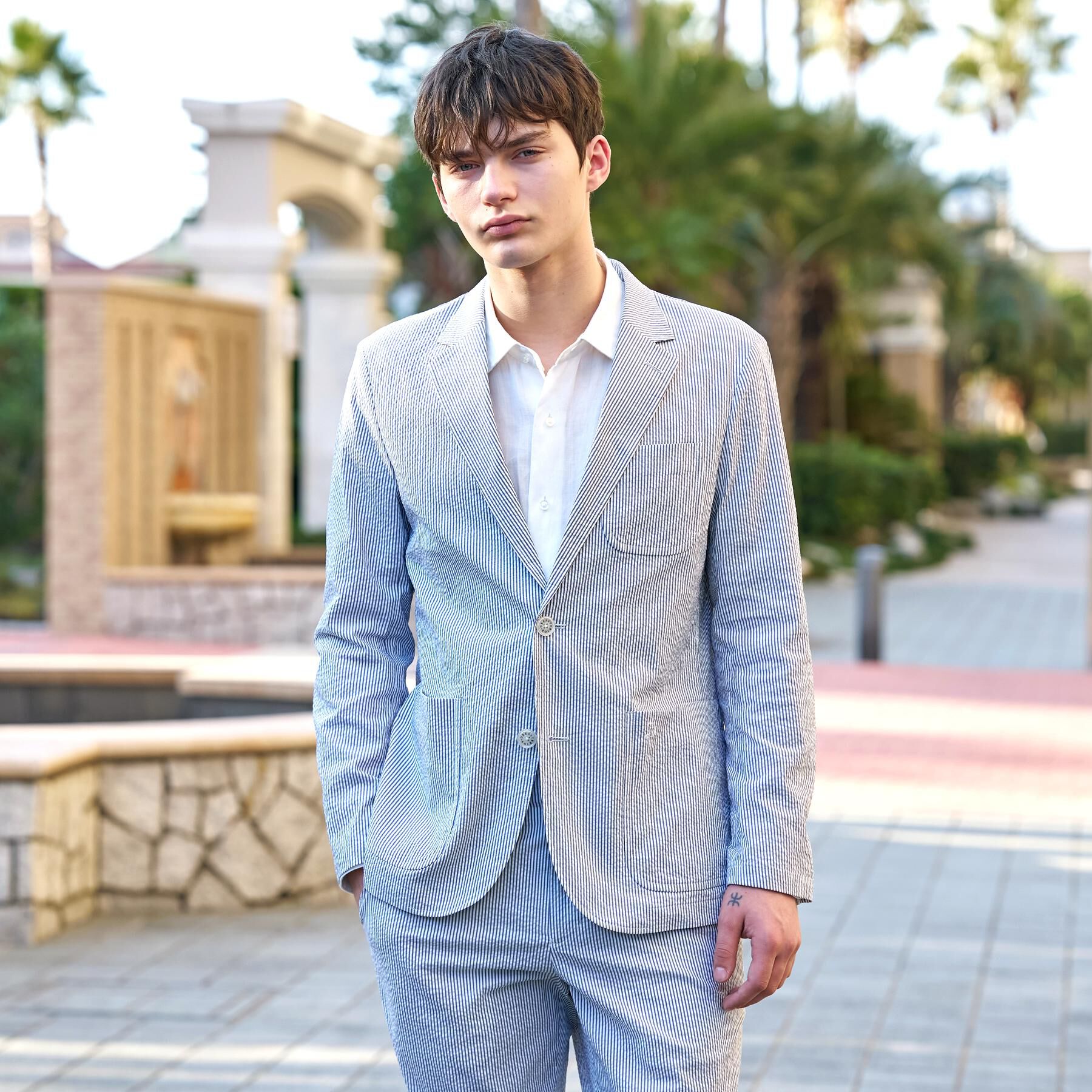 DRESSTERIOR「【吸湿速乾/セットアップ可】COOLMAX シアサッカー サマージャケット」|テーラードジャケット|