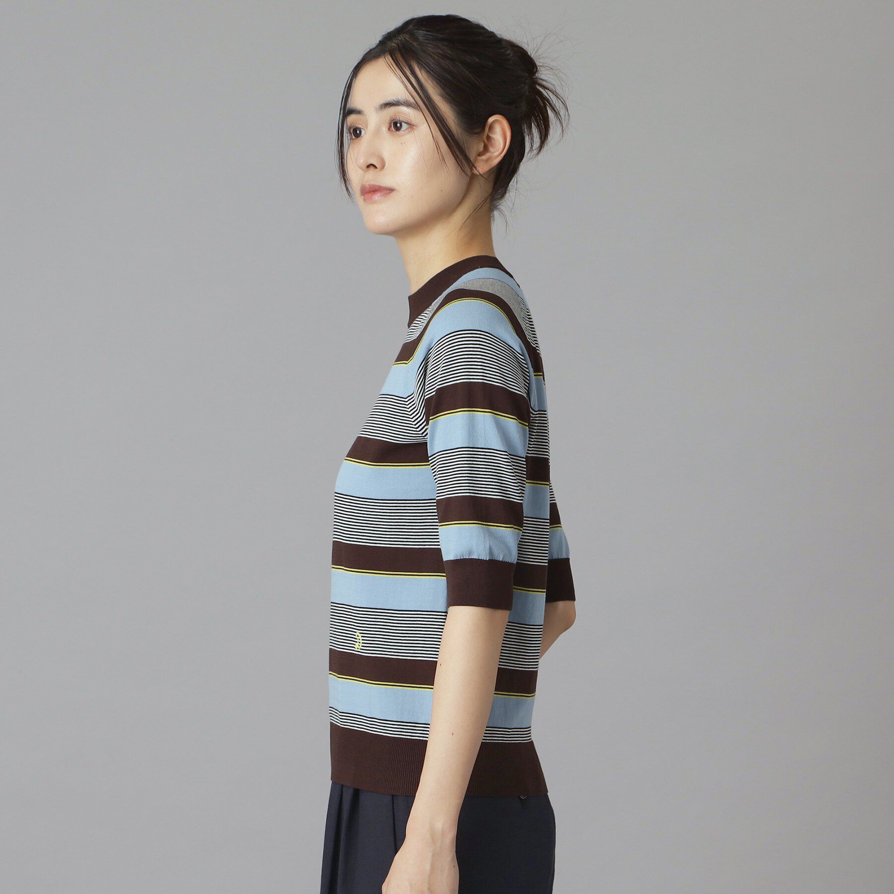 DRESSTERIOR「【大人MUSE5月号掲載】コットンシルクマルチボーダーニット」|ニット・セーター|