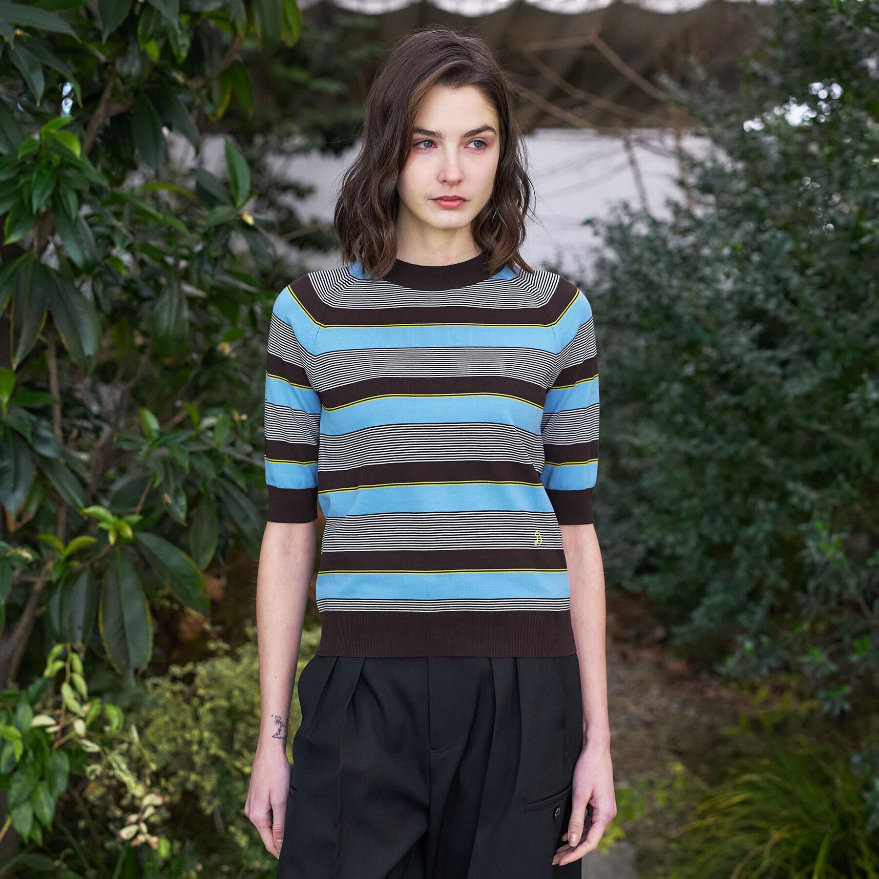 DRESSTERIOR「【大人MUSE5月号掲載】コットンシルクマルチボーダーニット」|ニット・セーター|