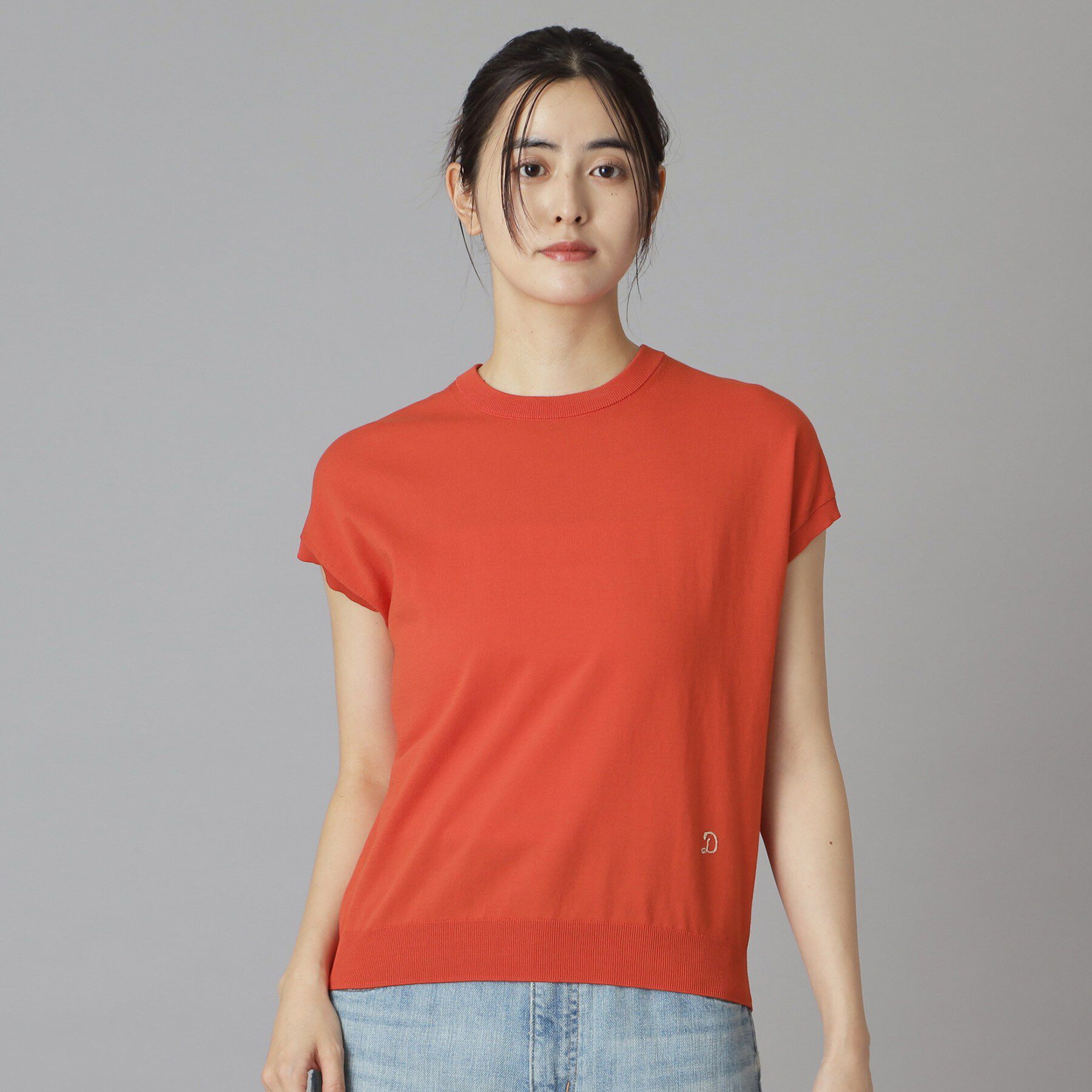 DRESSTERIOR「【ウォッシャブル】コットンシルクフレンチスリーブニット」|ニット・セーター|