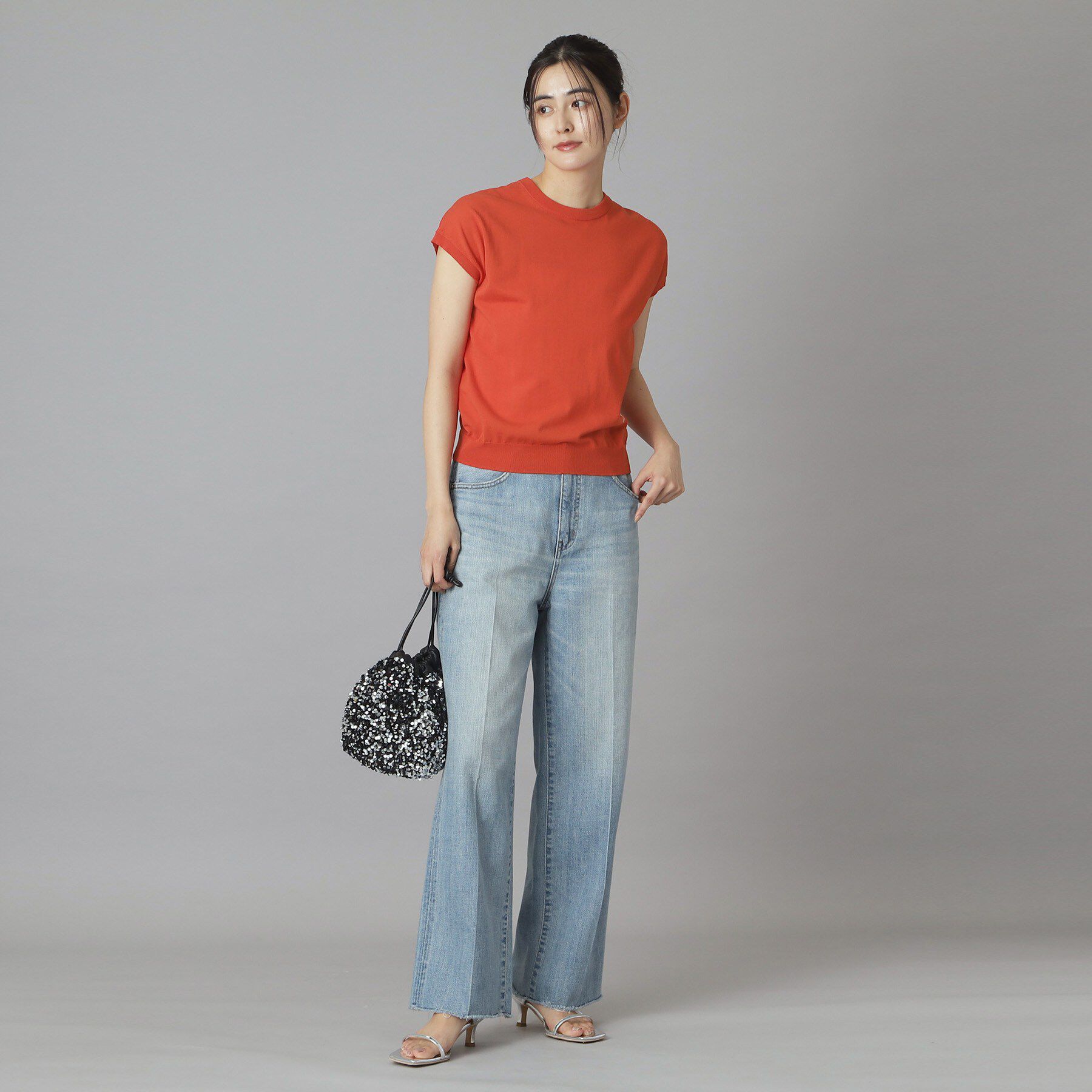 DRESSTERIOR「【ウォッシャブル】コットンシルクフレンチスリーブニット」|ニット・セーター|