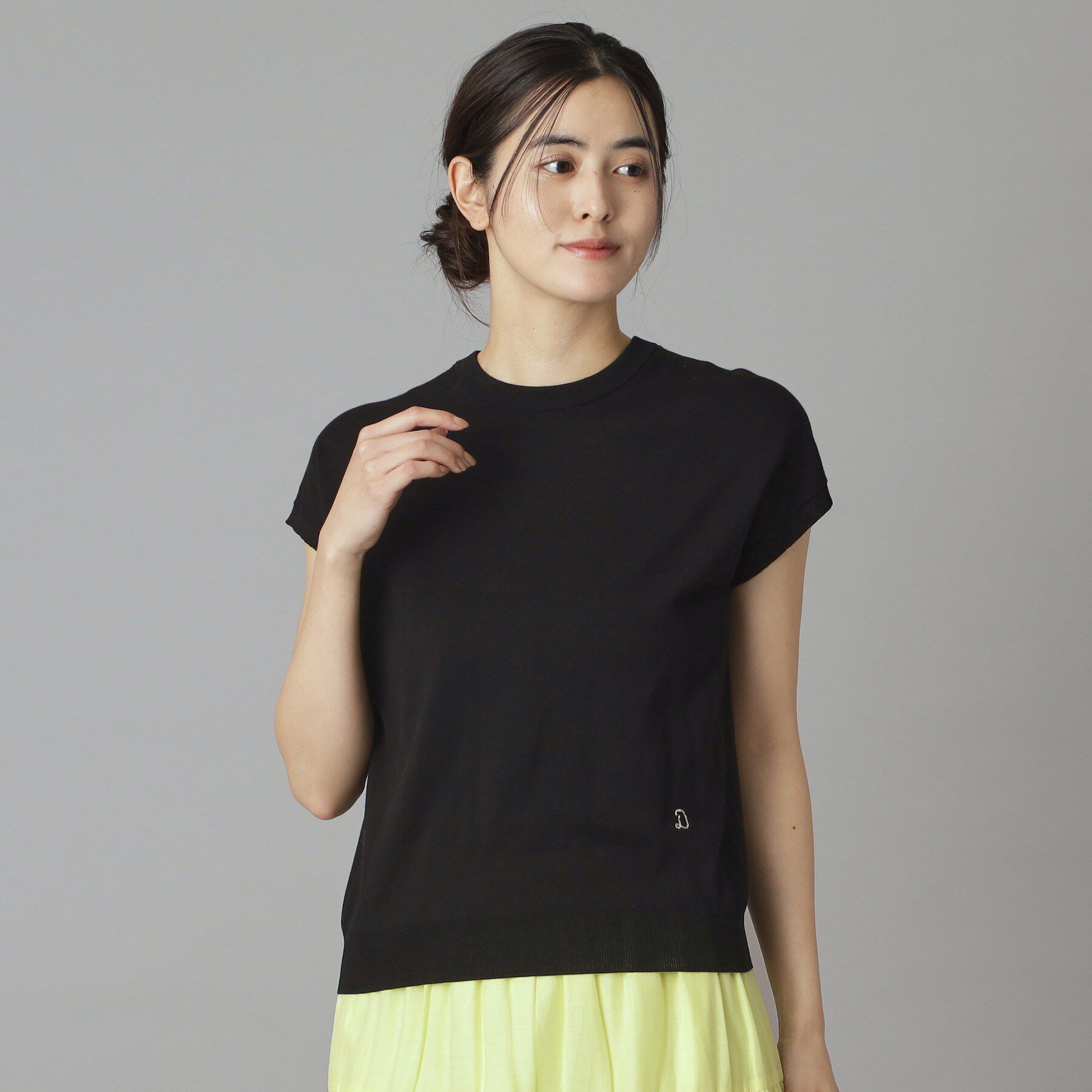 DRESSTERIOR「【ウォッシャブル】コットンシルクフレンチスリーブニット」|ニット・セーター|