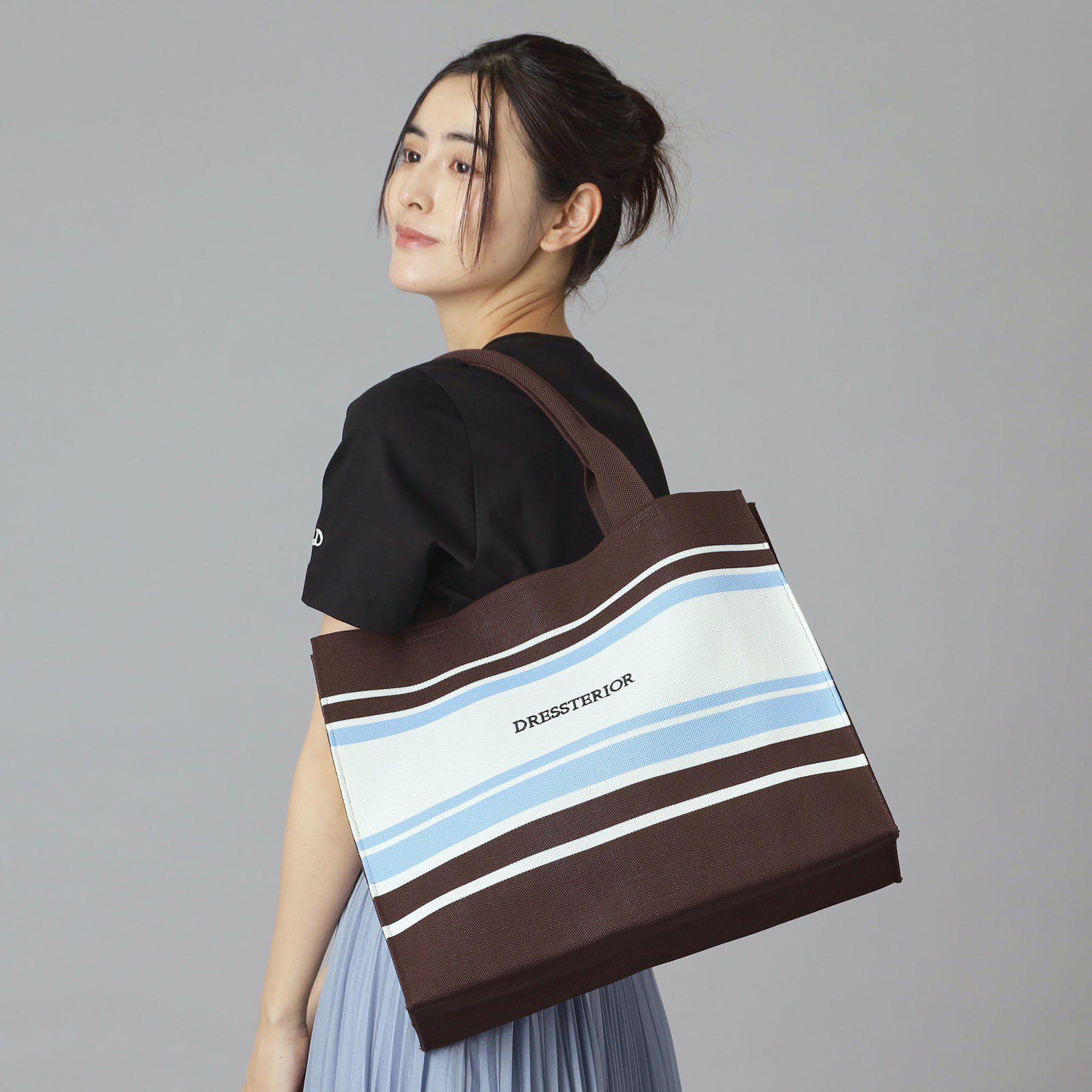 DRESSTERIOR「【大人MUSE5月号掲載】ボーダーニットラージトート」|トートバッグ|