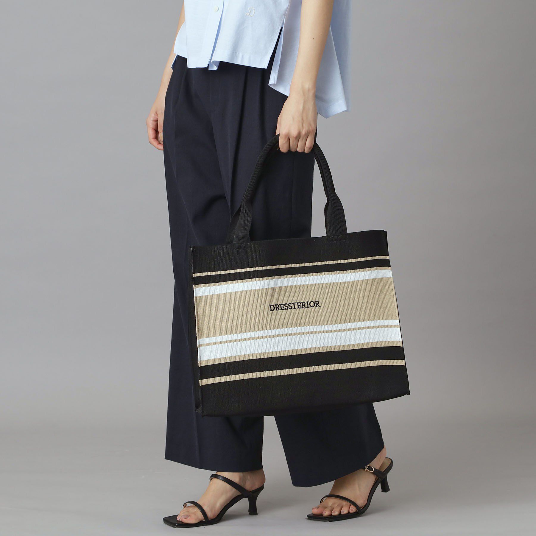 DRESSTERIOR「【大人MUSE5月号掲載】ボーダーニットラージトート」|トートバッグ|