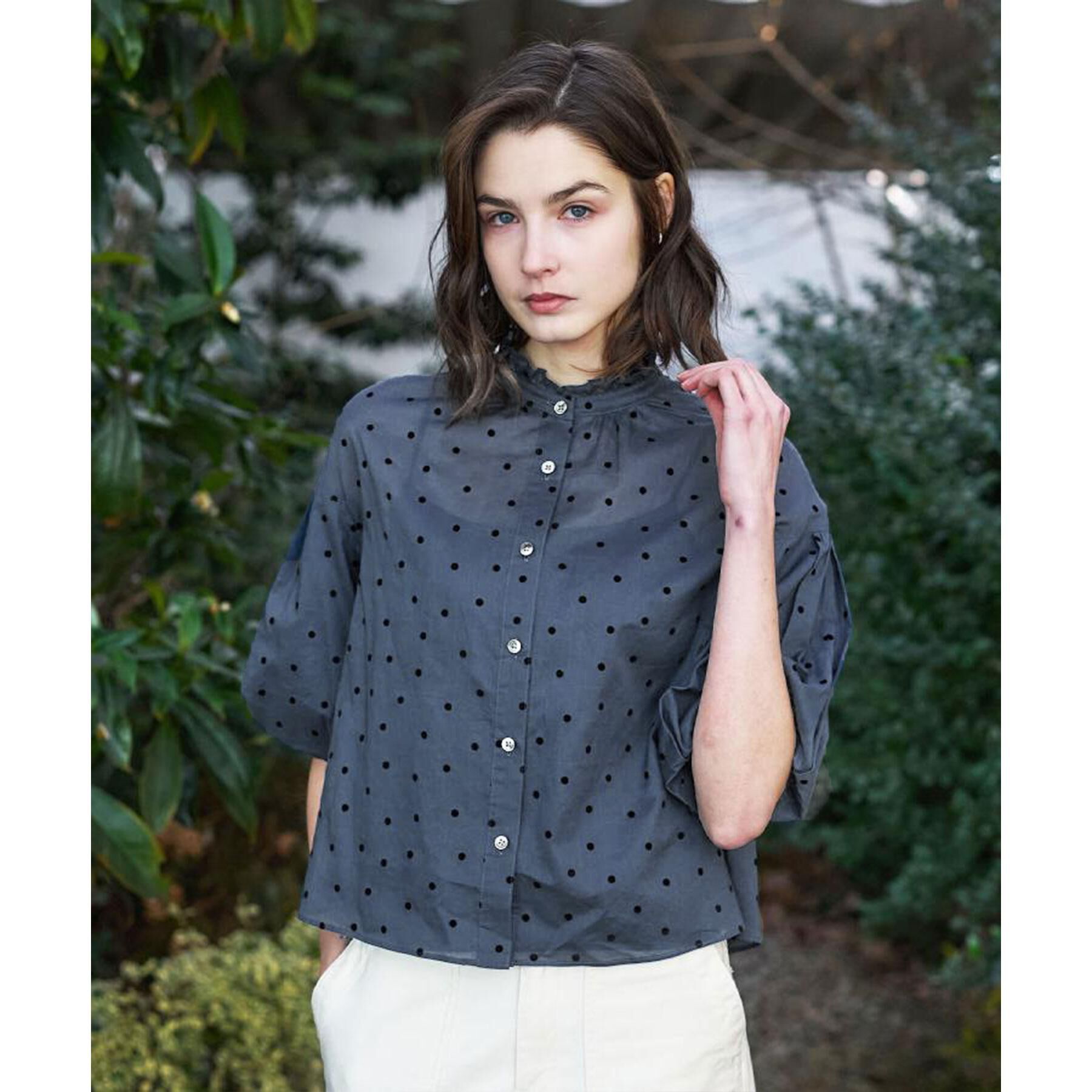 DRESSTERIOR「【大人MUSE5月号掲載】フロッキードットボリュームスリーブ」|シャツ・ブラウス|