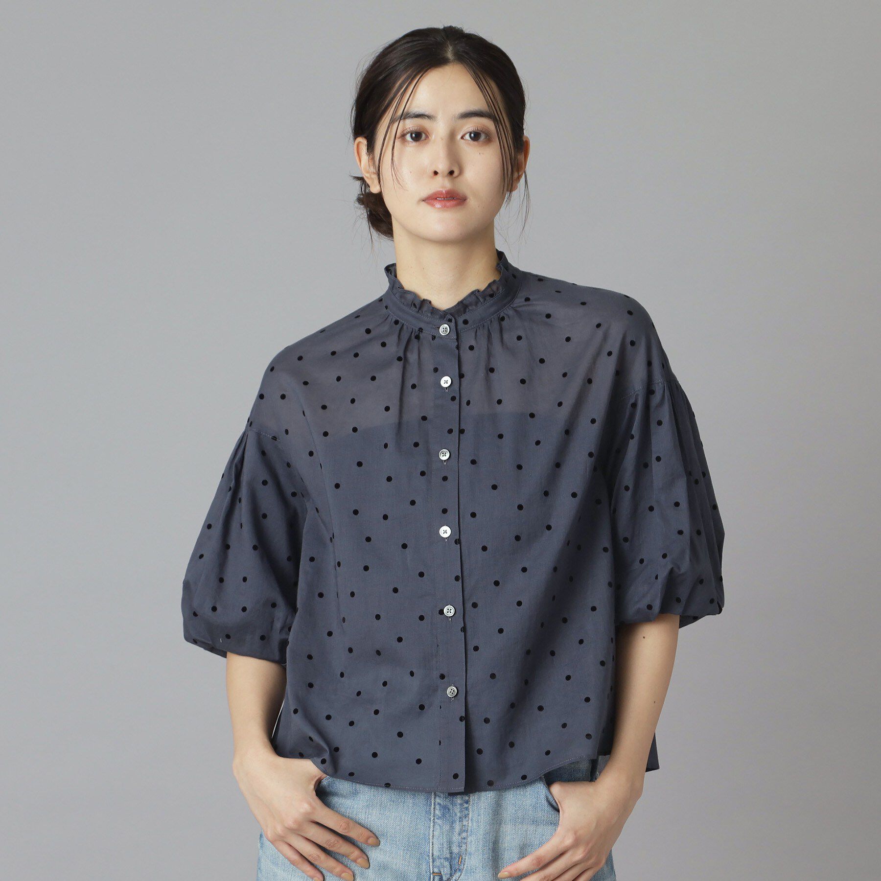 DRESSTERIOR「【大人MUSE5月号掲載】フロッキードットボリュームスリーブ」|シャツ・ブラウス|