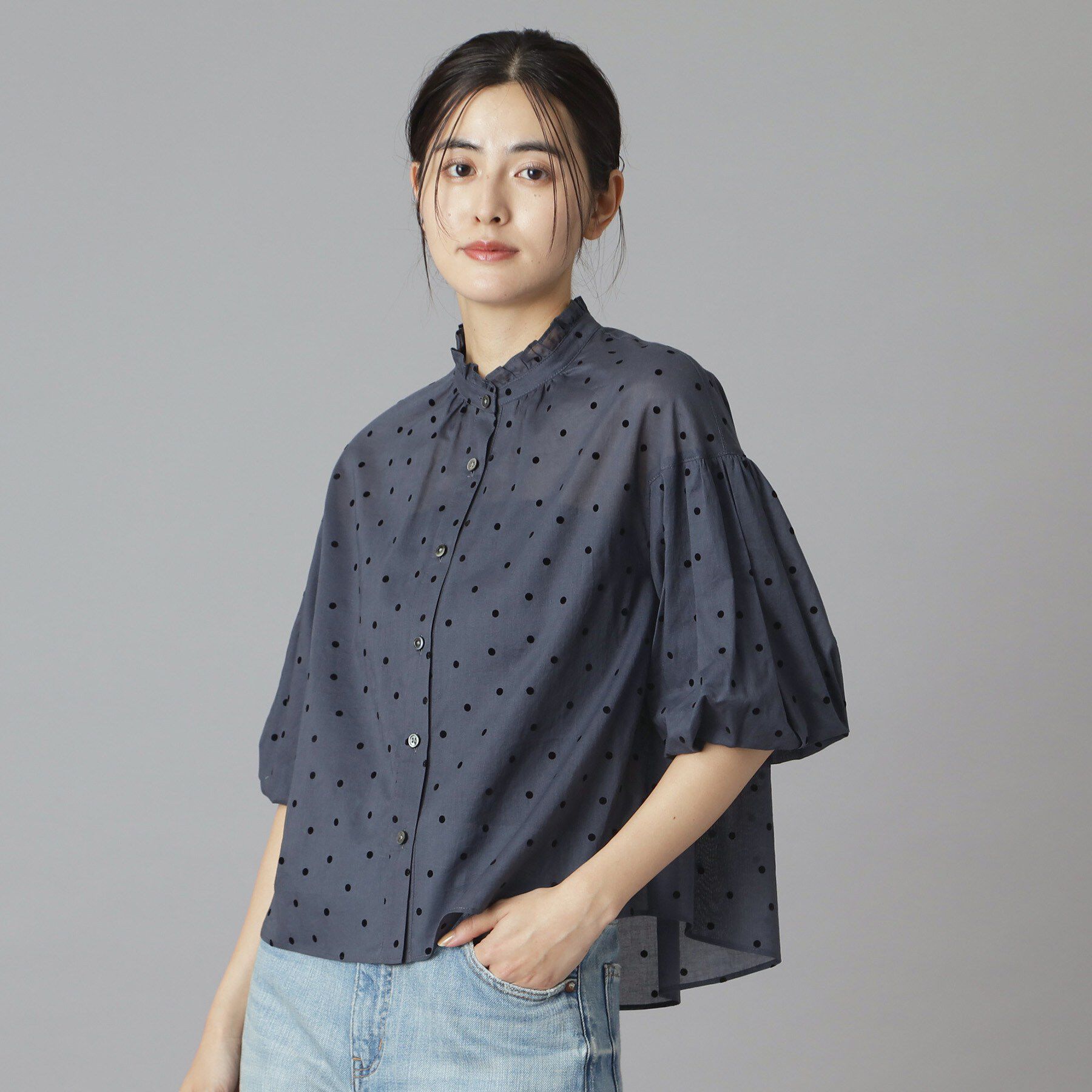 DRESSTERIOR「【大人MUSE5月号掲載】フロッキードットボリュームスリーブ」|シャツ・ブラウス|