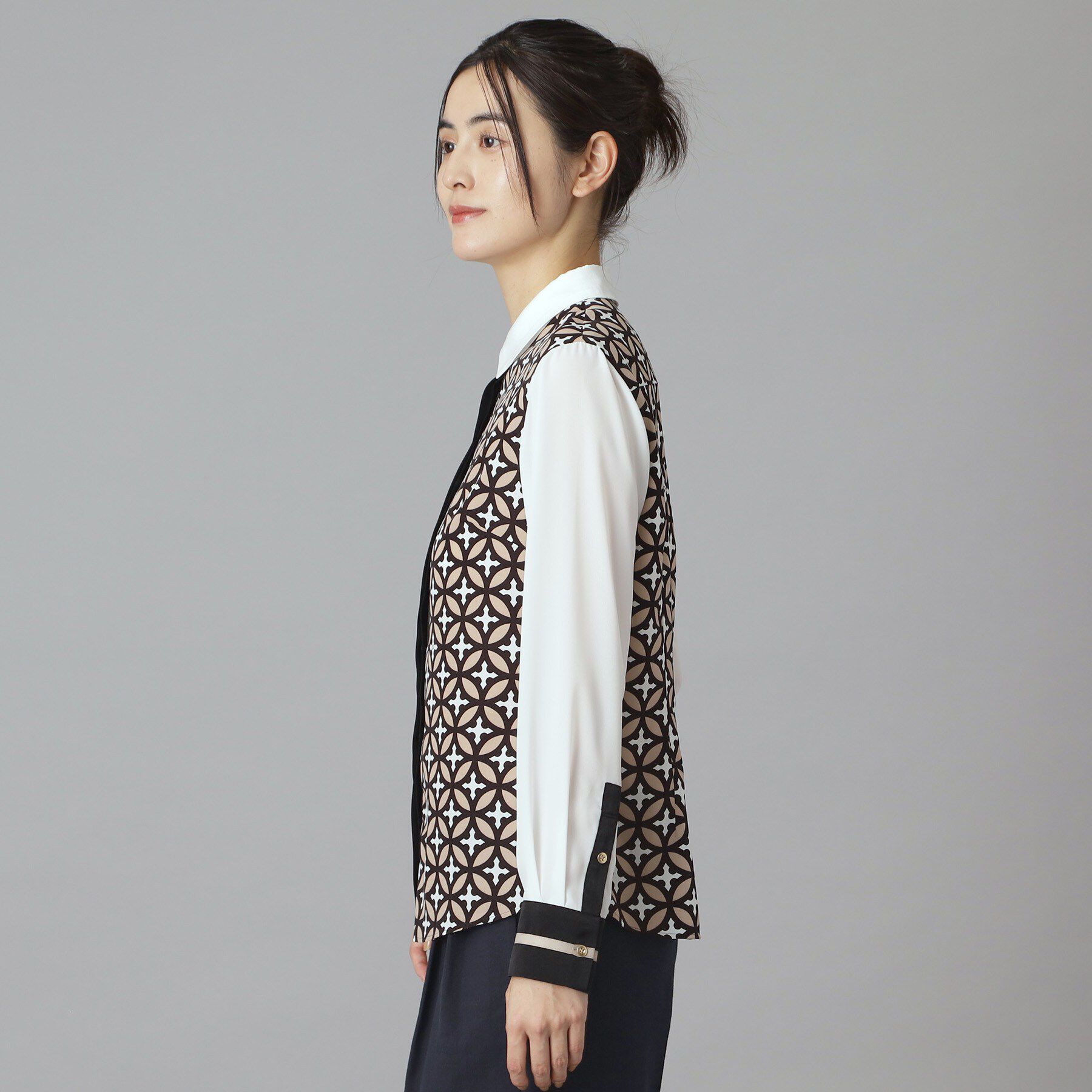 DRESSTERIOR「オーバーラップサークルコンビシャツ」|シャツ・ブラウス|