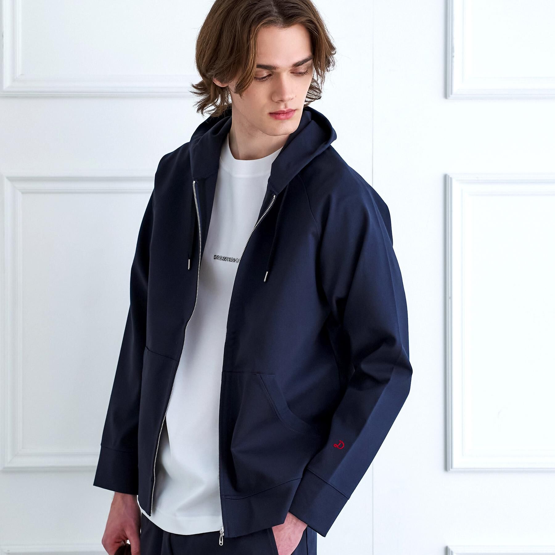 DRESSTERIOR「【接触冷感／セットアップ可】ドライタッチ ハイカウントジップアップパーカ」|パーカー|