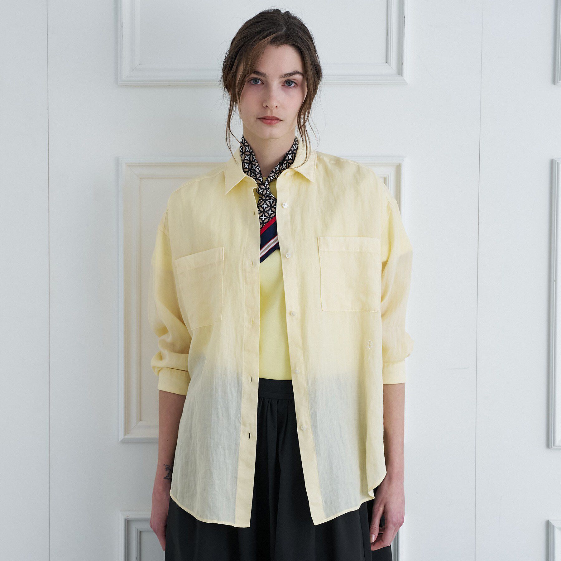 DRESSTERIOR「ガーメントダイラミーシャツ」|シャツ・ブラウス|ライトイエロー(03