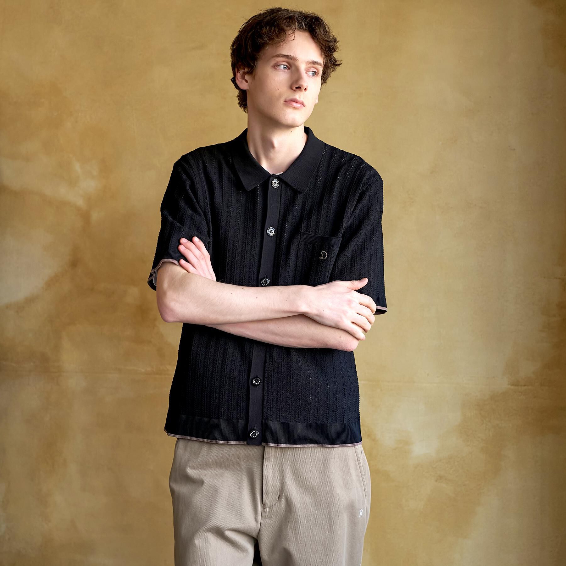 DRESSTERIOR「【Safari5月号掲載】ウォッシャブル キューバニットシャツ」|ニット・セーター|