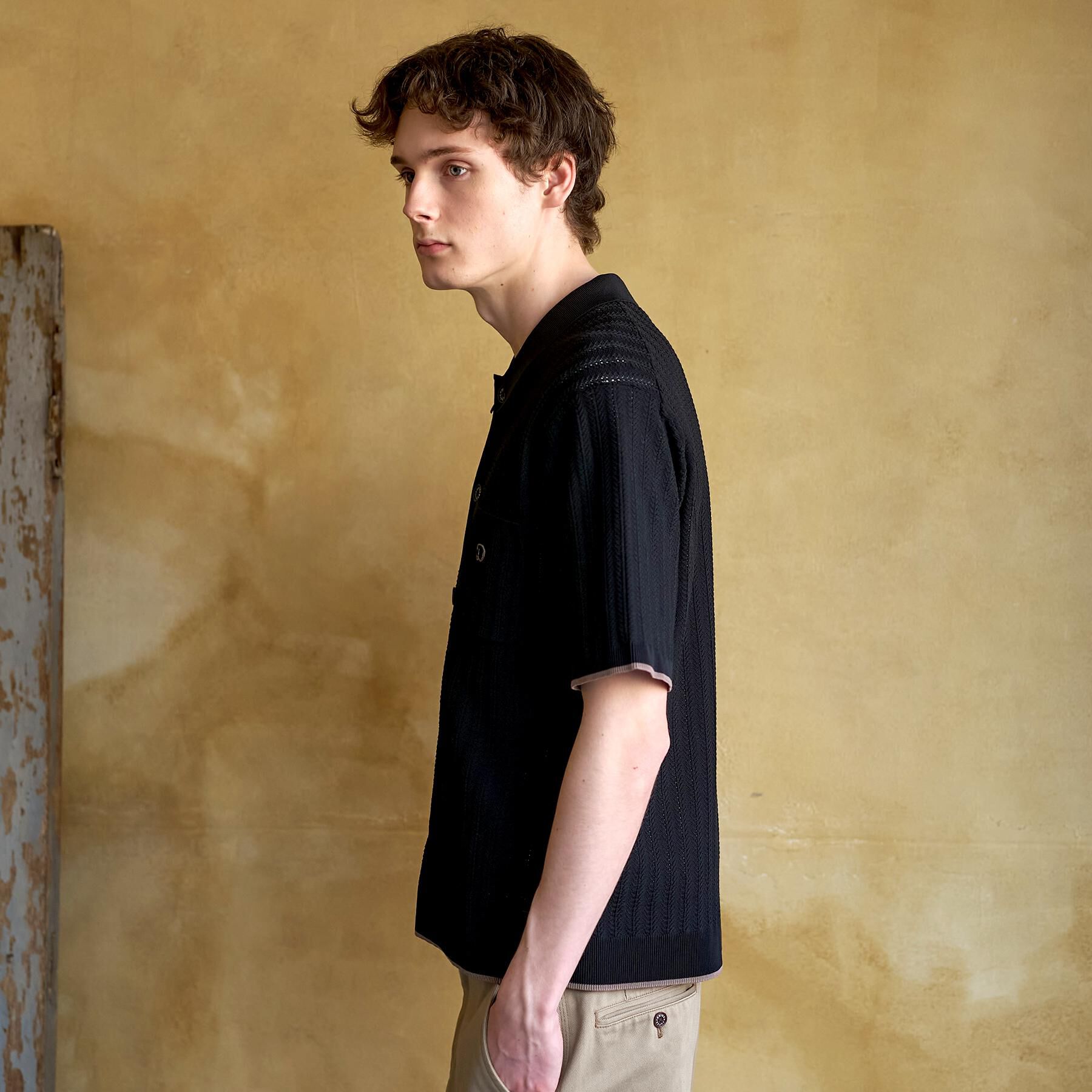 DRESSTERIOR「【Safari5月号掲載】ウォッシャブル キューバニットシャツ」|ニット・セーター|