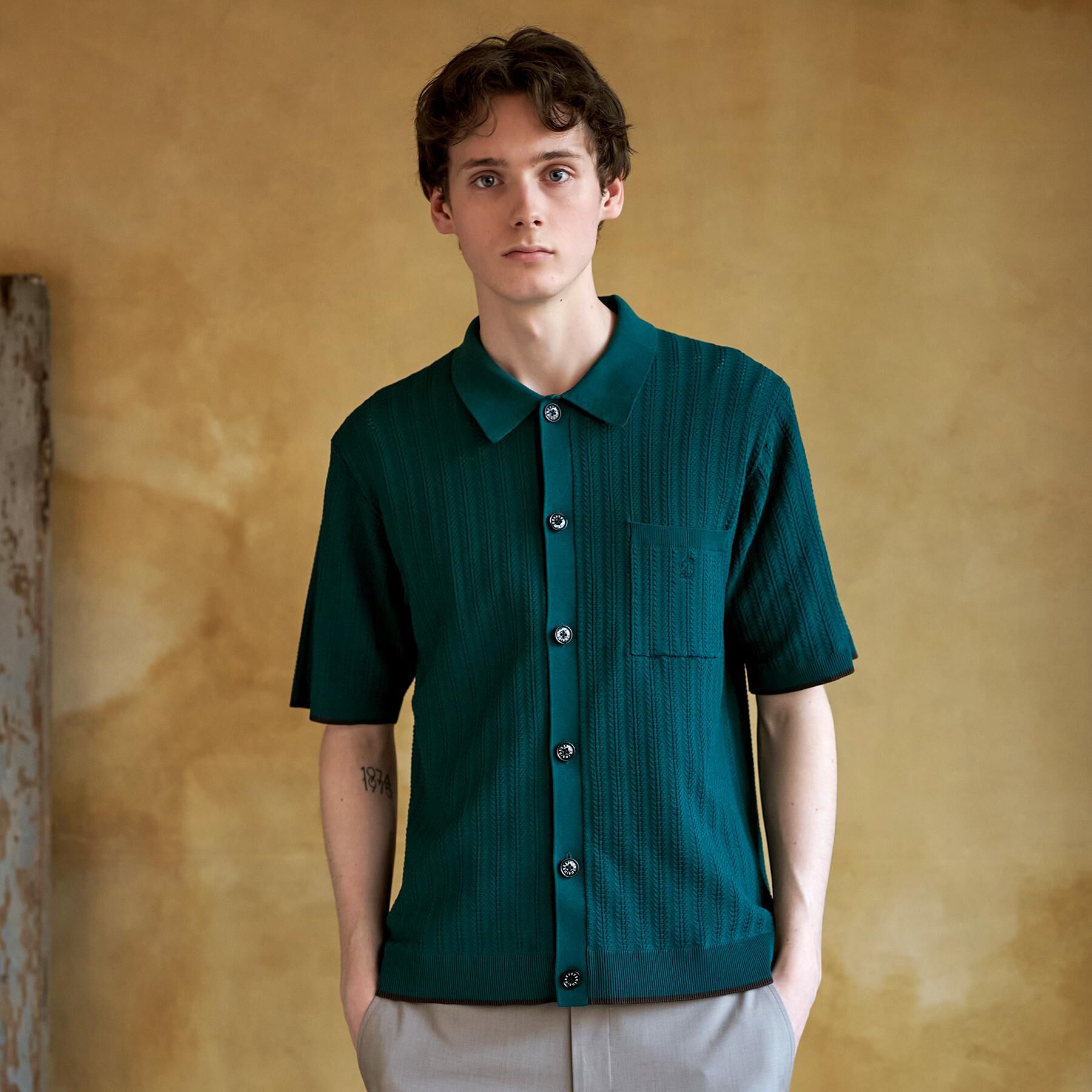 DRESSTERIOR「【Safari5月号掲載】ウォッシャブル キューバニットシャツ」|ニット・セーター|