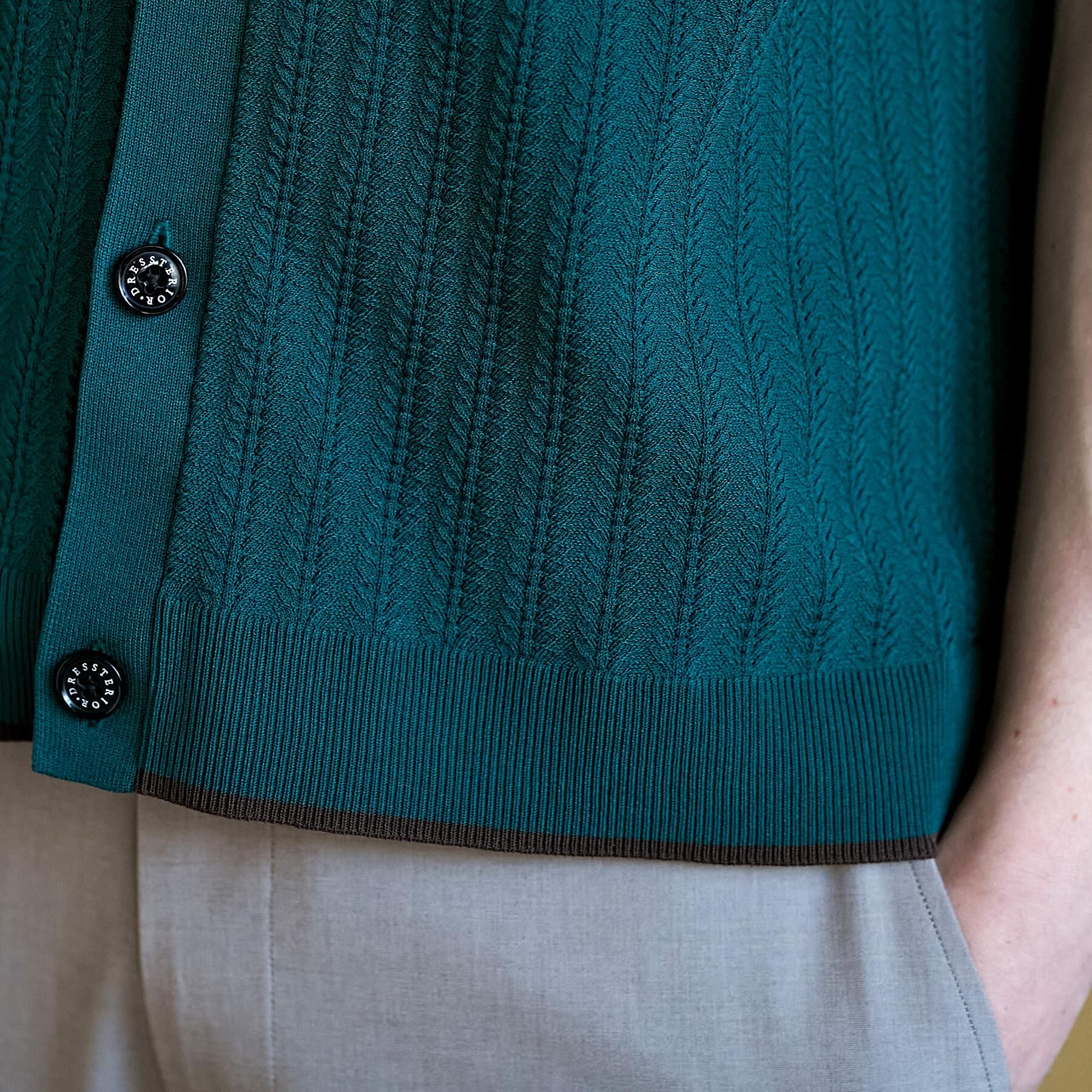 DRESSTERIOR「【Safari5月号掲載】ウォッシャブル キューバニットシャツ」|ニット・セーター|