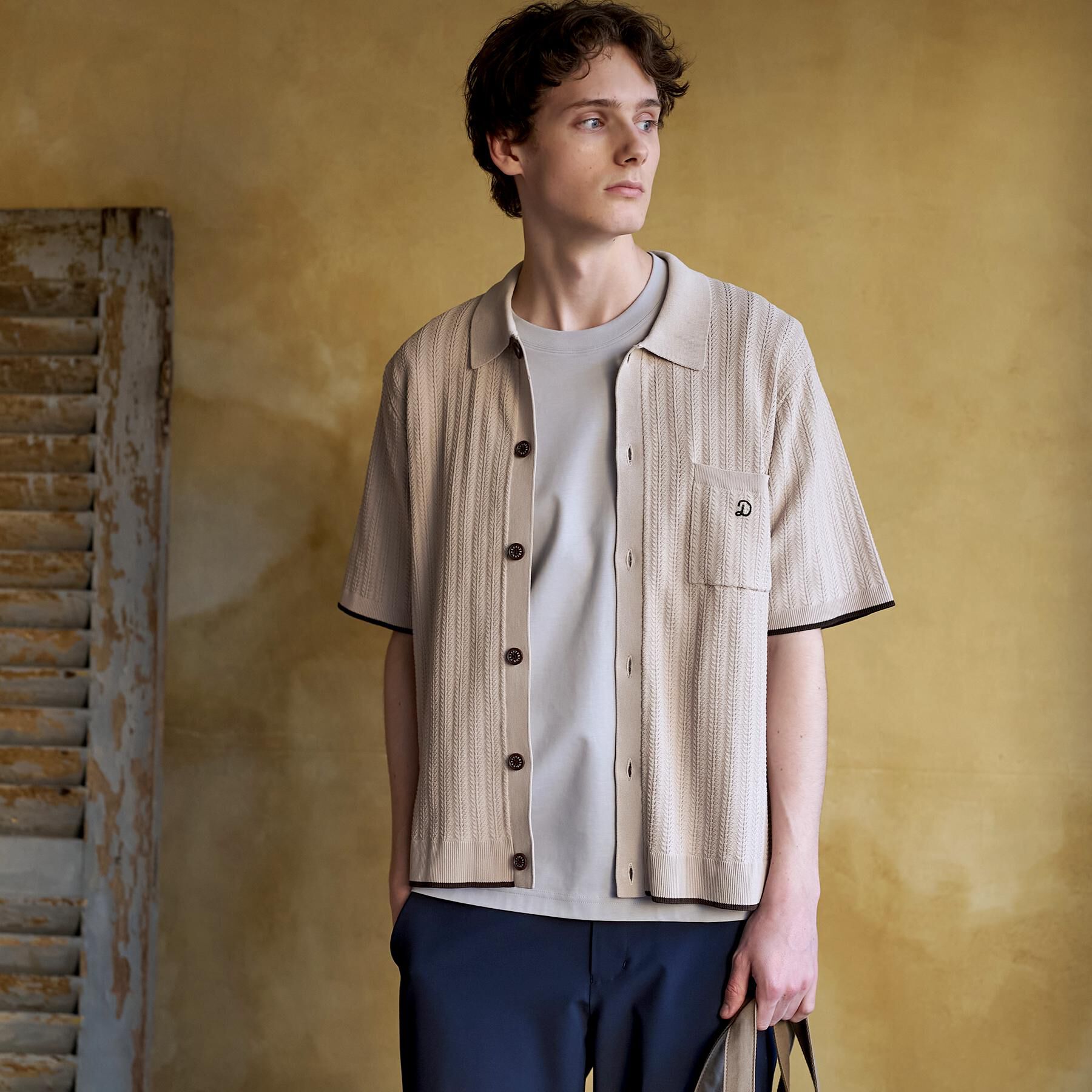 DRESSTERIOR「【Safari5月号掲載】ウォッシャブル キューバニットシャツ」|ニット・セーター|