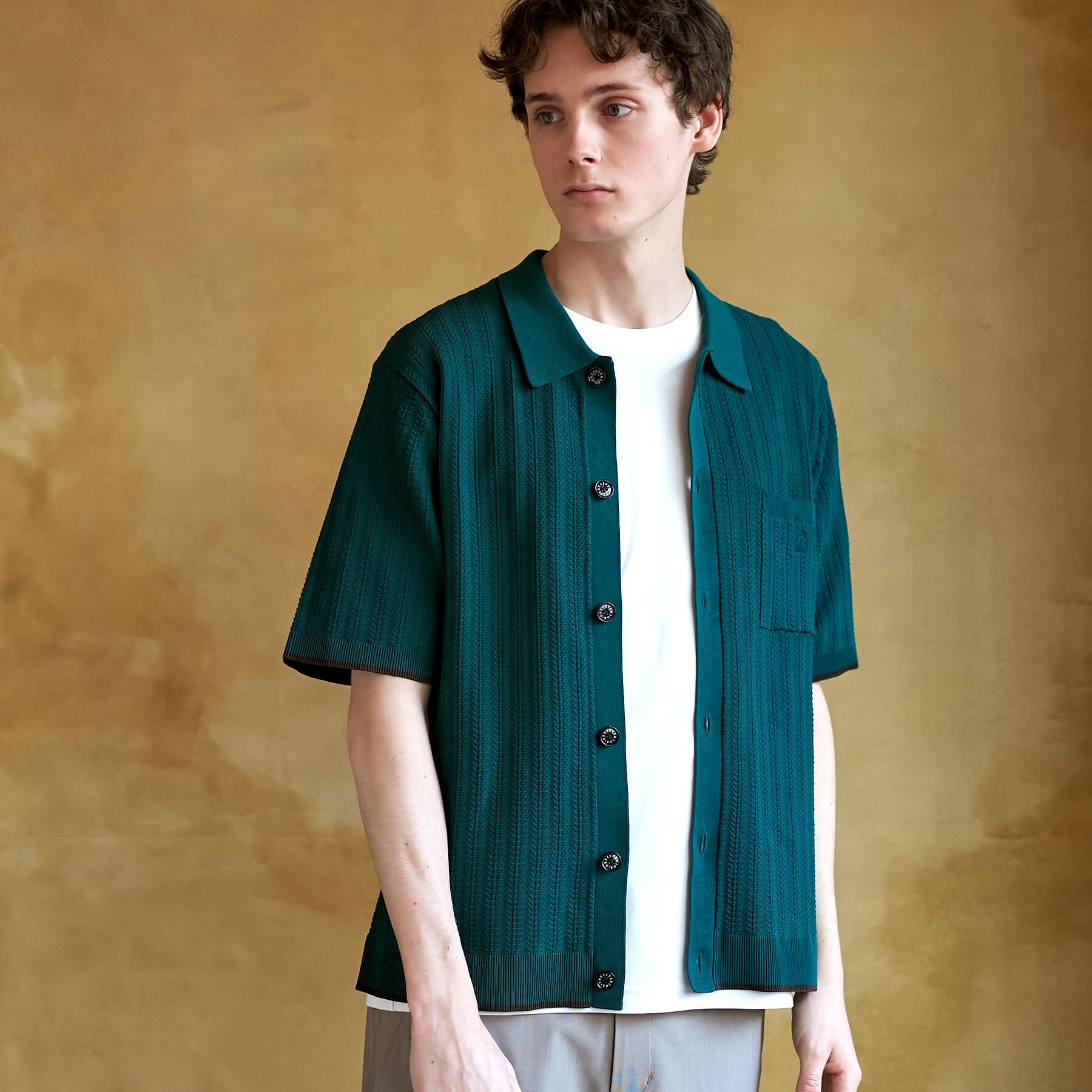 DRESSTERIOR「【Safari5月号掲載】ウォッシャブル キューバニットシャツ」|ニット・セーター|