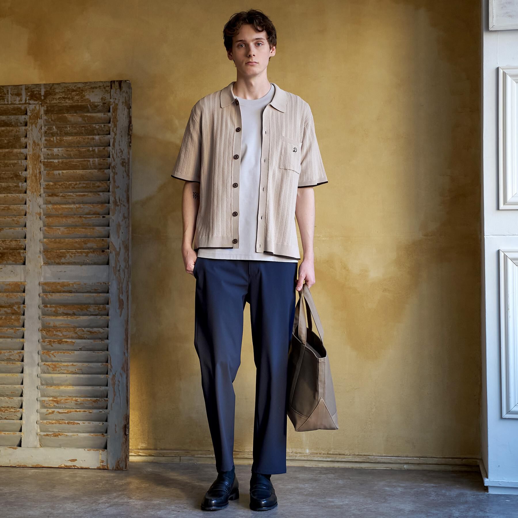 DRESSTERIOR「【Safari5月号掲載】ウォッシャブル キューバニットシャツ」|ニット・セーター|