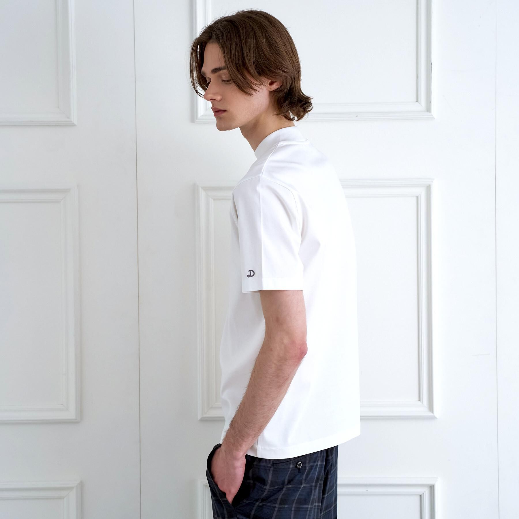 DRESSTERIOR「【接触冷感／抗菌防臭／消臭】ICE CLEAR COTTON モックネックTシャツ」|Tシャツ・カットソー|