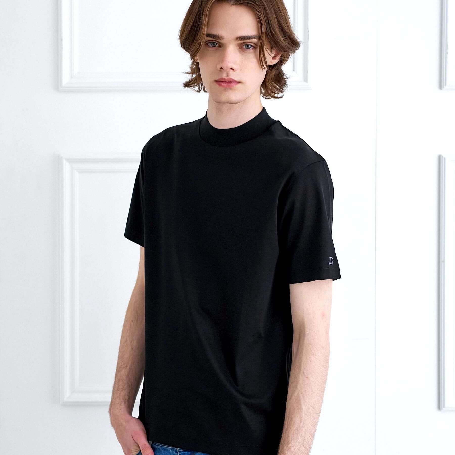 DRESSTERIOR「【接触冷感／抗菌防臭／消臭】ICE CLEAR COTTON モックネックTシャツ」|Tシャツ・カットソー|