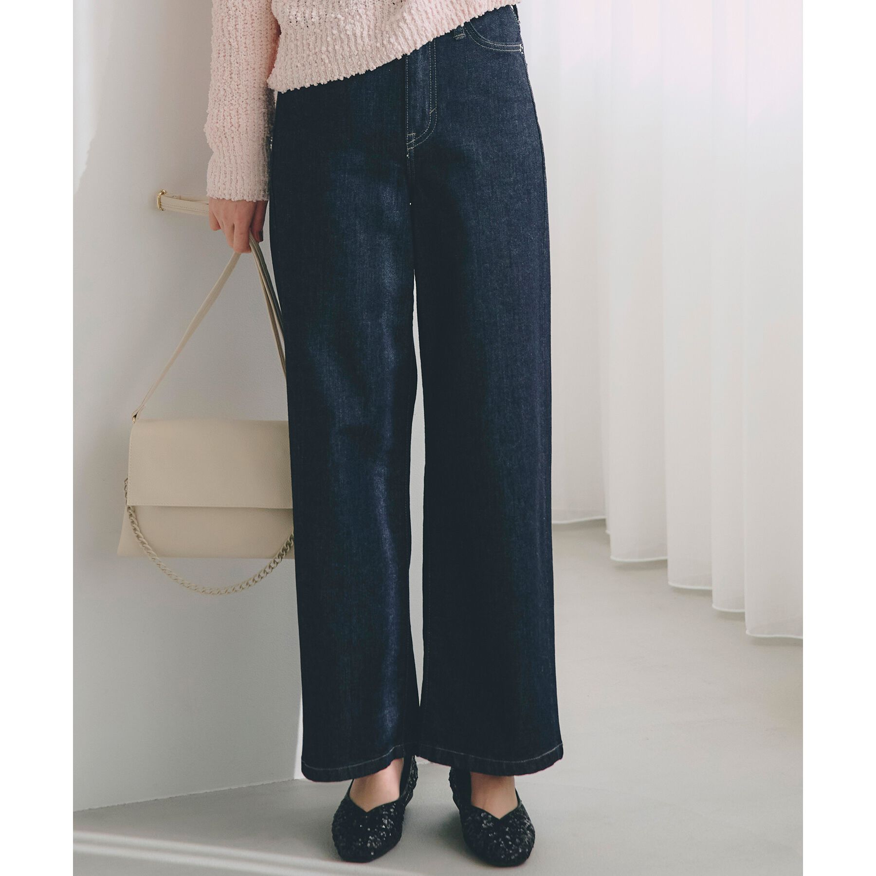 grove「【SOMETHING&times;grove別注】LISAWIDE DENIM PANTS」|デニム|インディゴ(094)