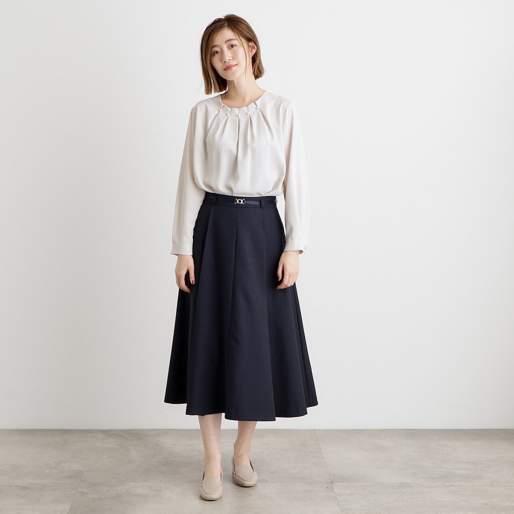 grove「パール調タックブラウス」|シャツ・ブラウス|