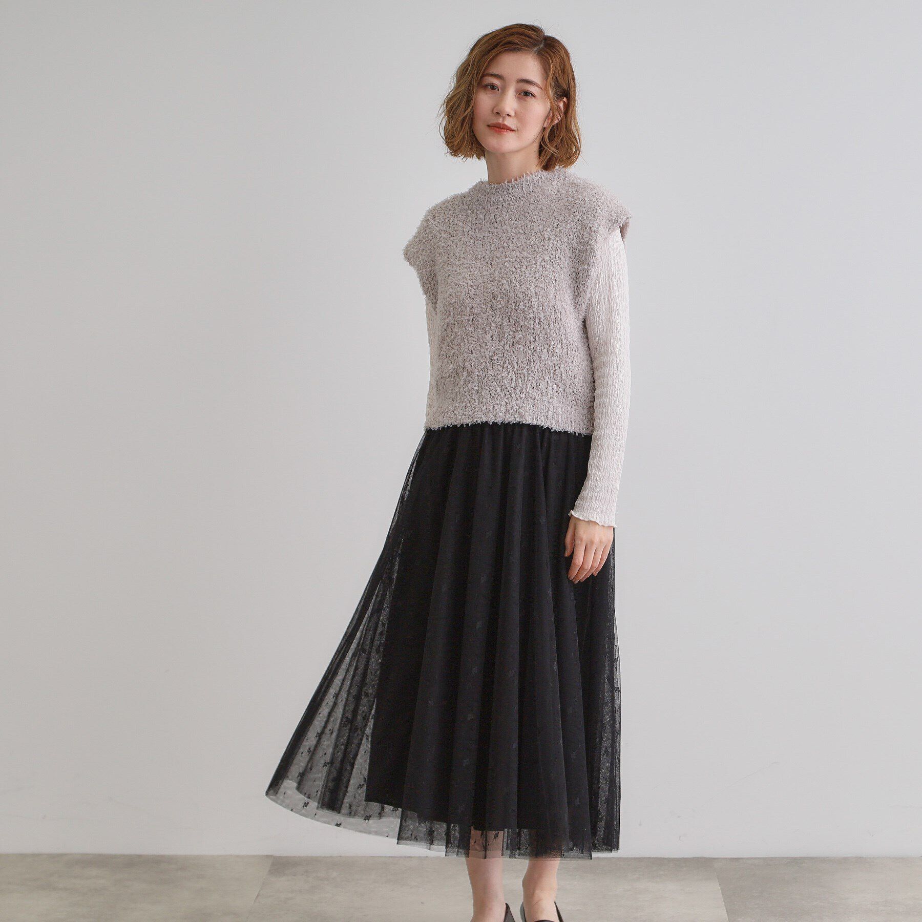 grove「幾何柄チュールスカート」|スカート|