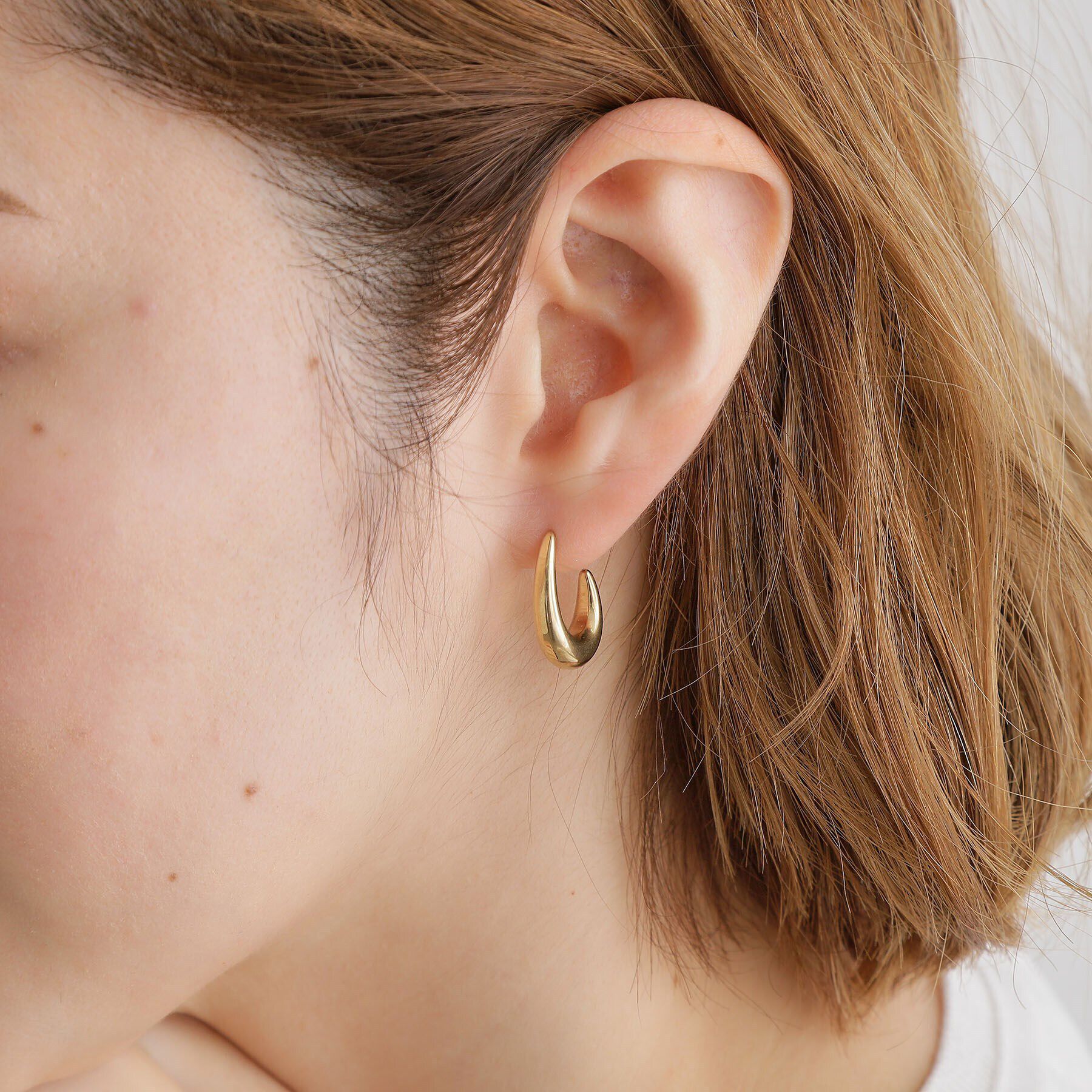 grove「【ステンレス】メタルオーバルピアス」|ピアス|